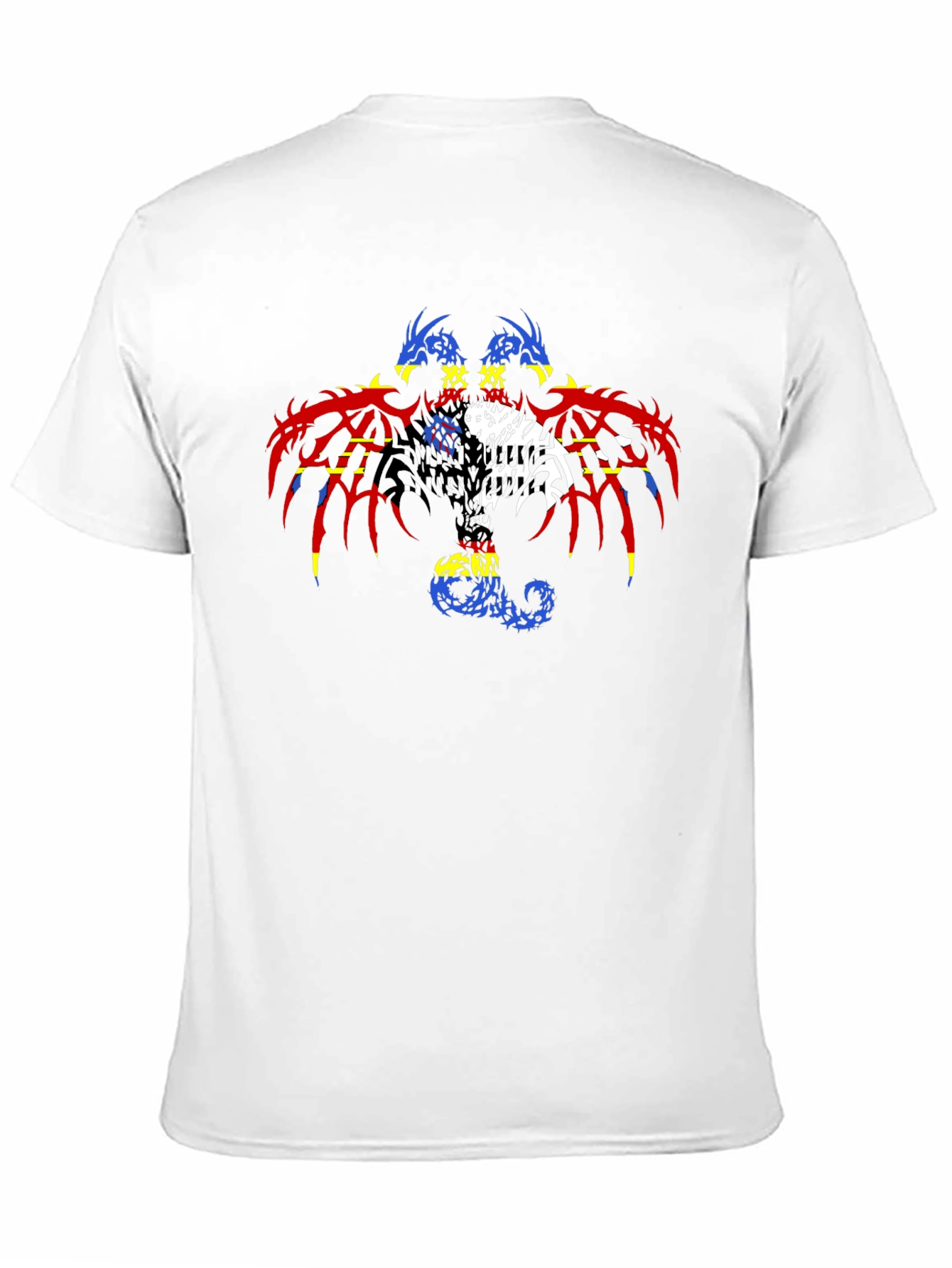 Black Dragon Print Black T-Shirt for Men view 11