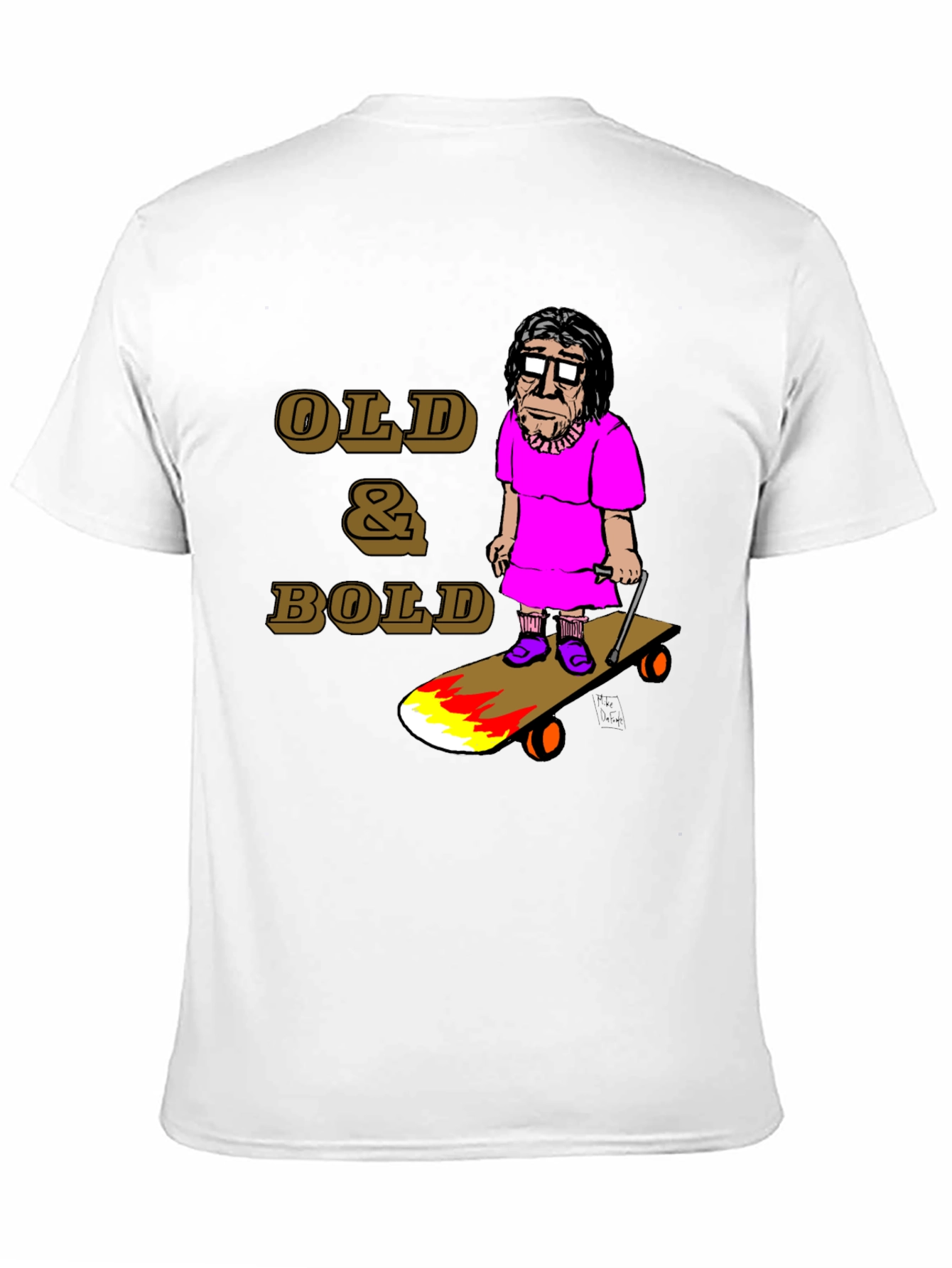 Black Old & Bold Skateboarder T-Shirt view 11