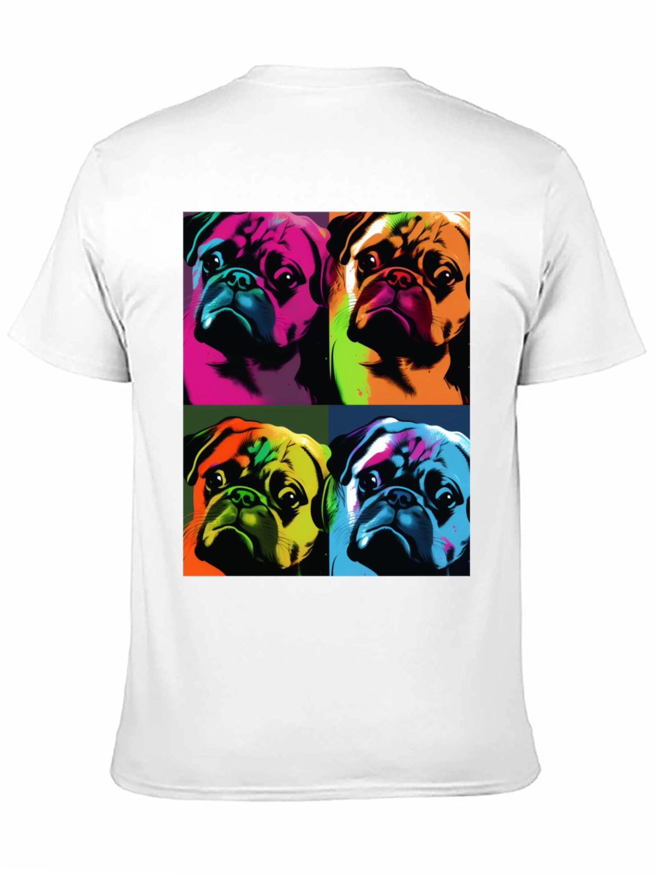 Black Pop Art Pug T-Shirt: Colorful Canine Graphic Tee view 11
