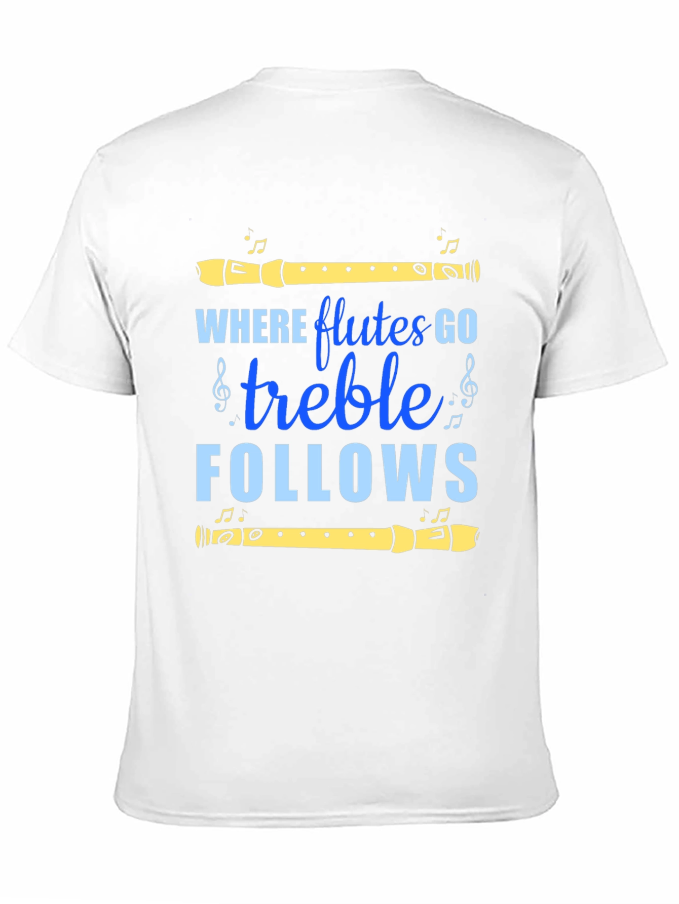 Black Flute Music T-Shirt - Treble Follows Tee view 11