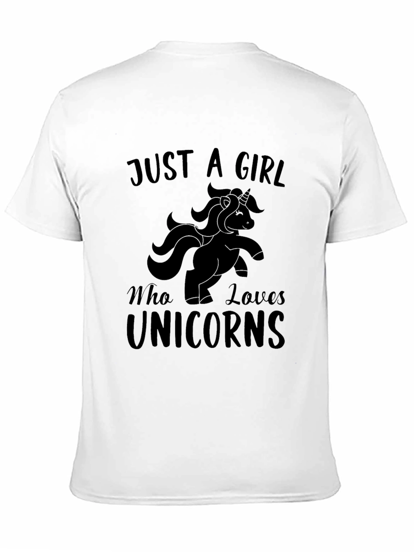Black Just a Girl Who Loves Unicorns T-Shirt view 11
