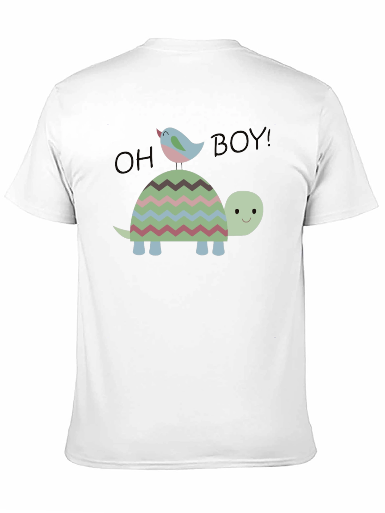 Black Whimsical Turtle & Bird Graphic Tee - Men's Black Cotton T-Shirt view 11