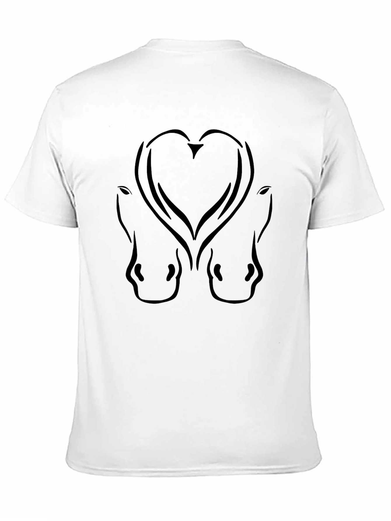 Black Heart Horse Head Graphic Tee - Black view 11