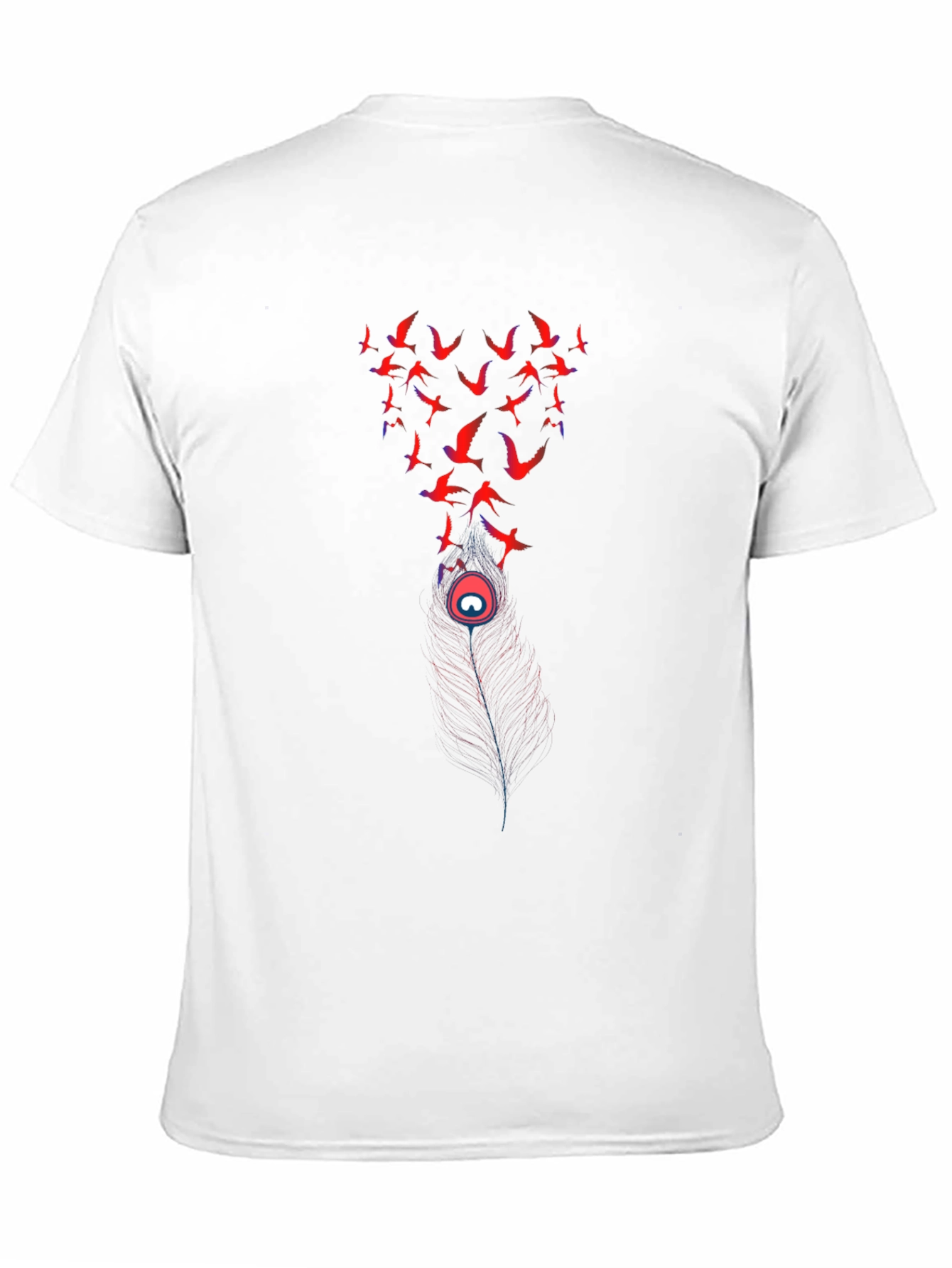 Birds & Feather Graphic Black Tee - 11