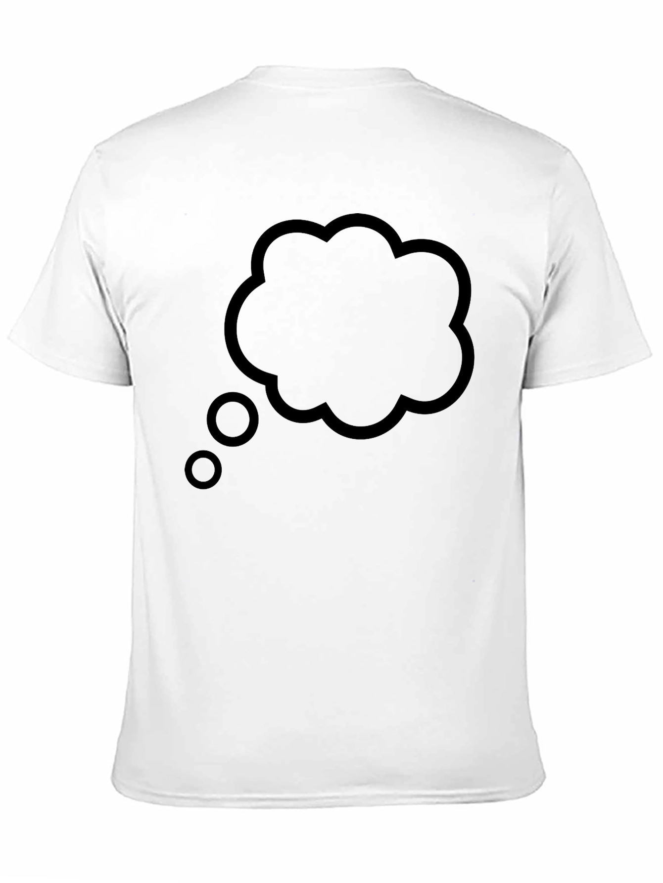 Black Men's Black T-Shirt with Thinking Cloud Design view 11