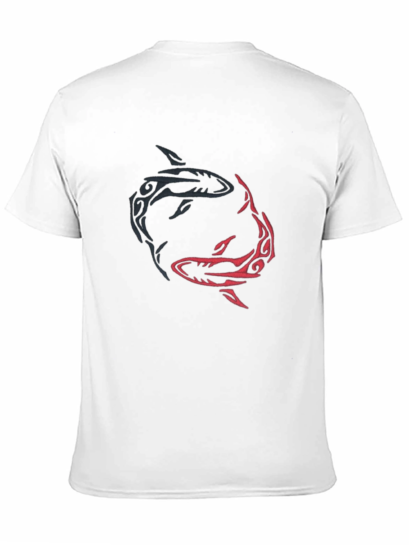 Black Yin Yang Sharks Graphic Tee - Black Cotton Blend view 11
