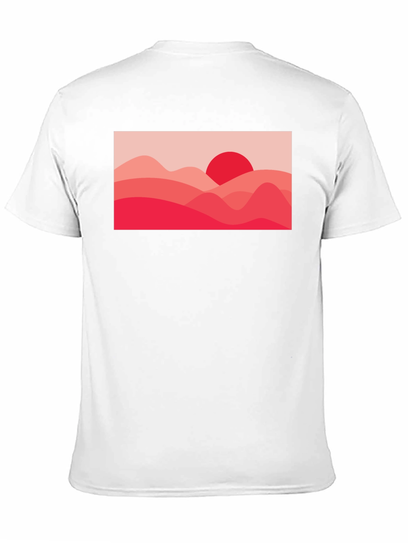 Black Red Landscape Graphic Tee - Modern Art T-Shirt view 11