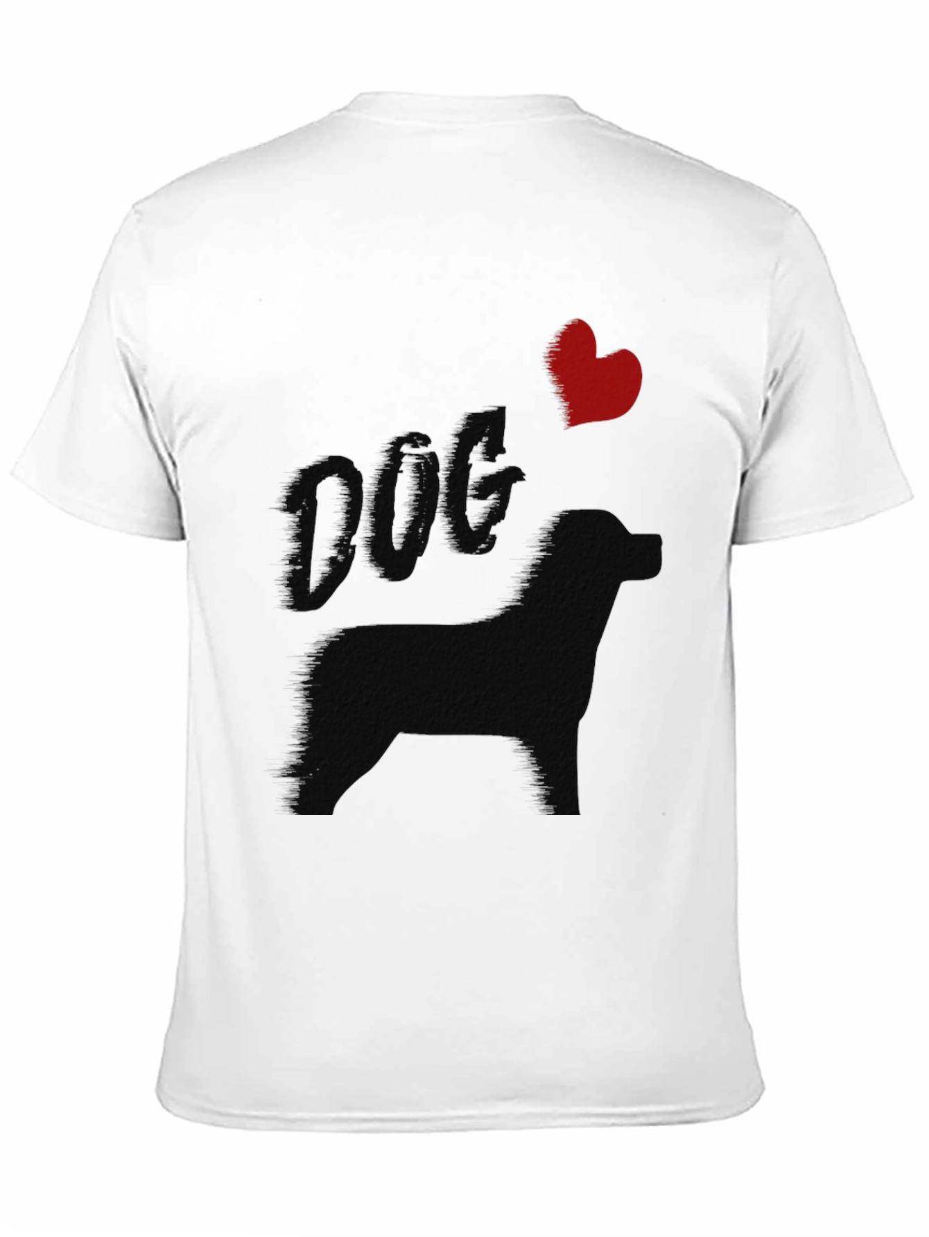 Black I Heart Dog T-Shirt - Unisex Crew Neck view 11