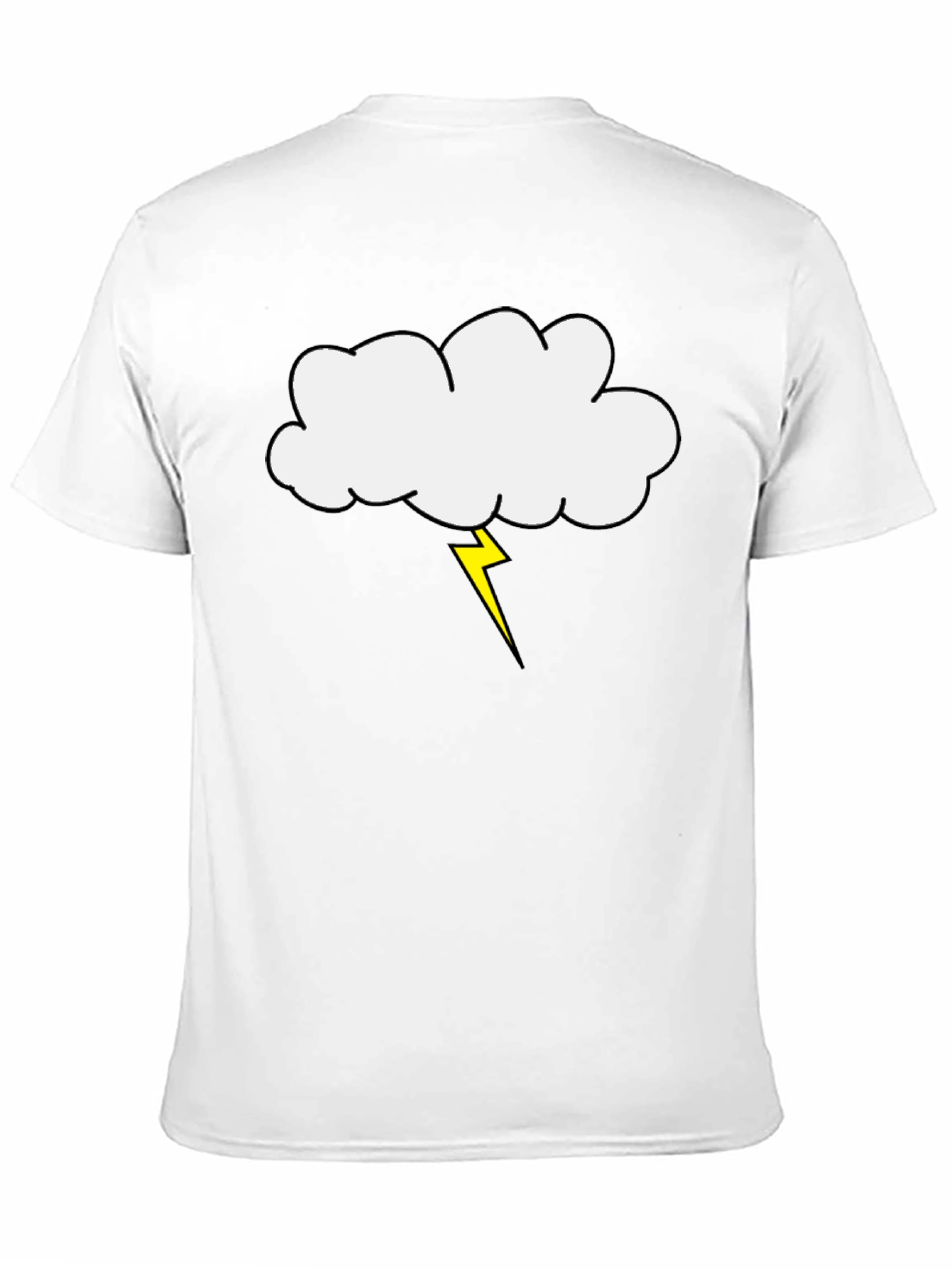Black Cloud and Lightning Bolt Graphic Tee - Black view 11