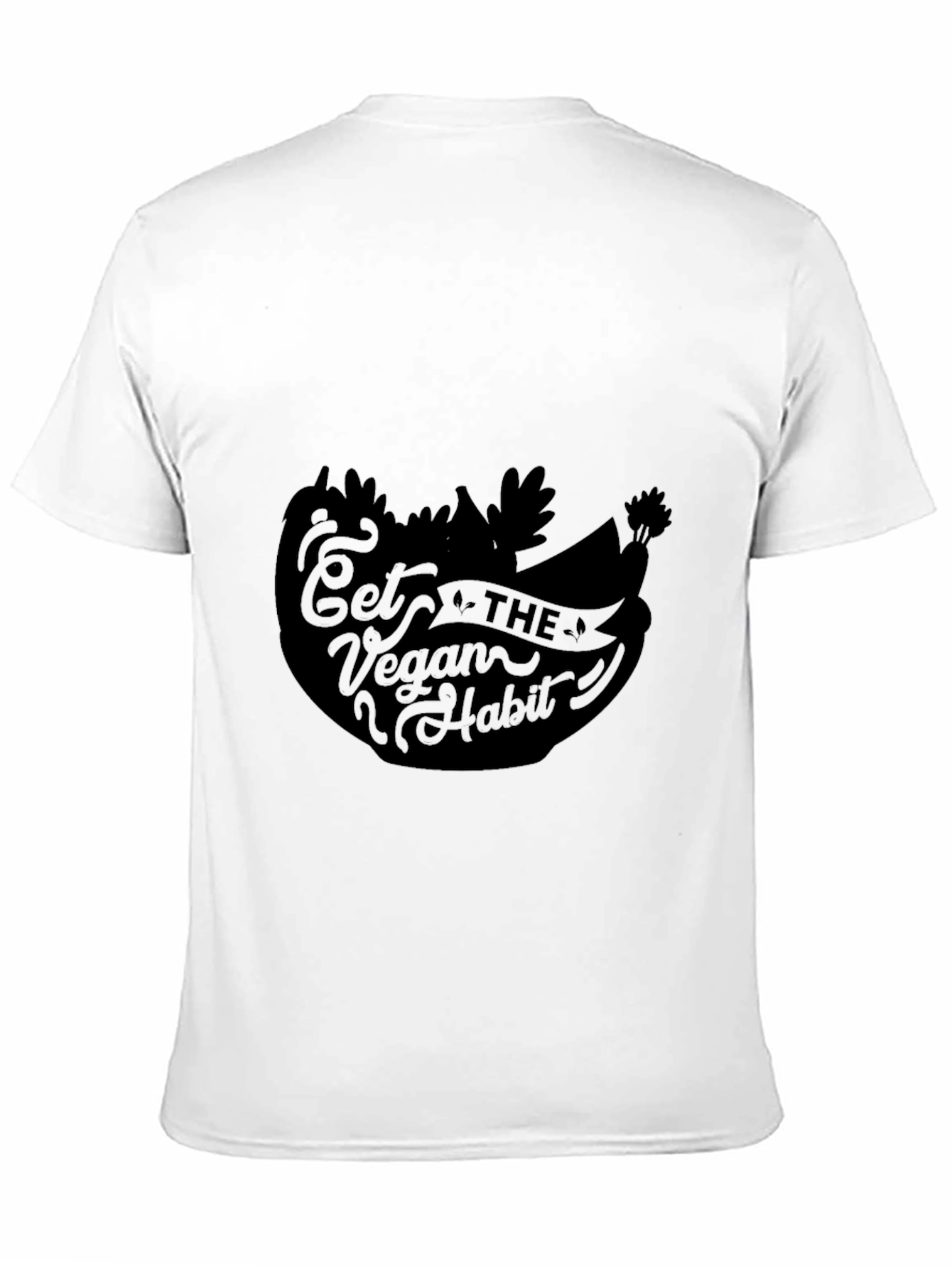 Black Eat The Vegan Habit T-Shirt - Black Vegan Graphic Tee view 11