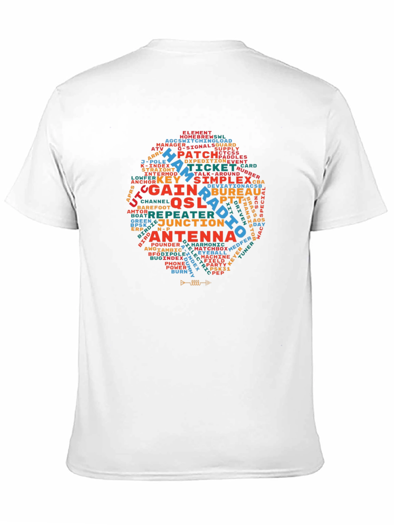 Black Ham Radio Operator T-Shirt - Amateur Radio Word Cloud Design view 11