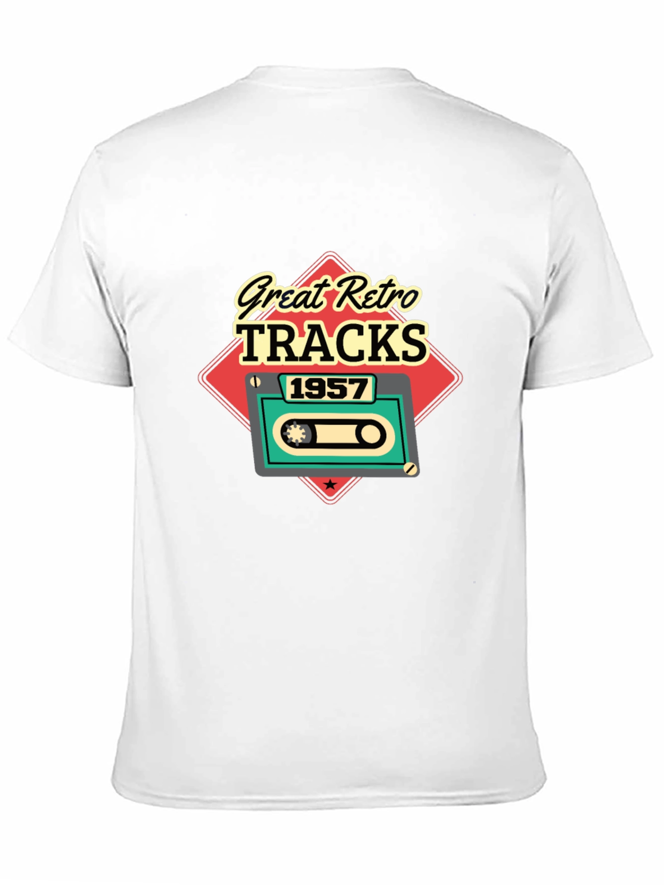 Black Great Retro Tracks 1957 Graphic Tee view 11