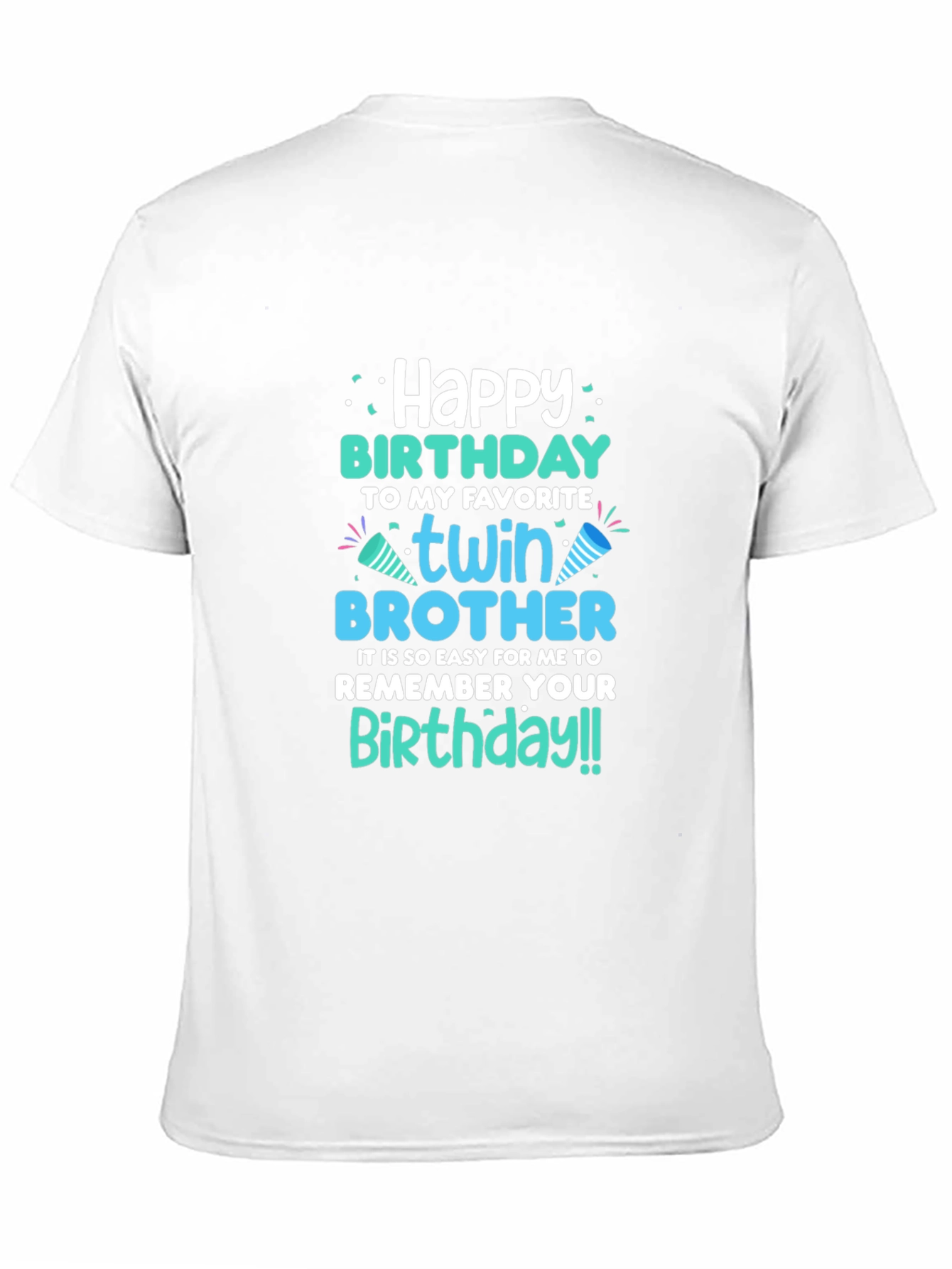 Black Twin Brother Birthday T-Shirt view 11