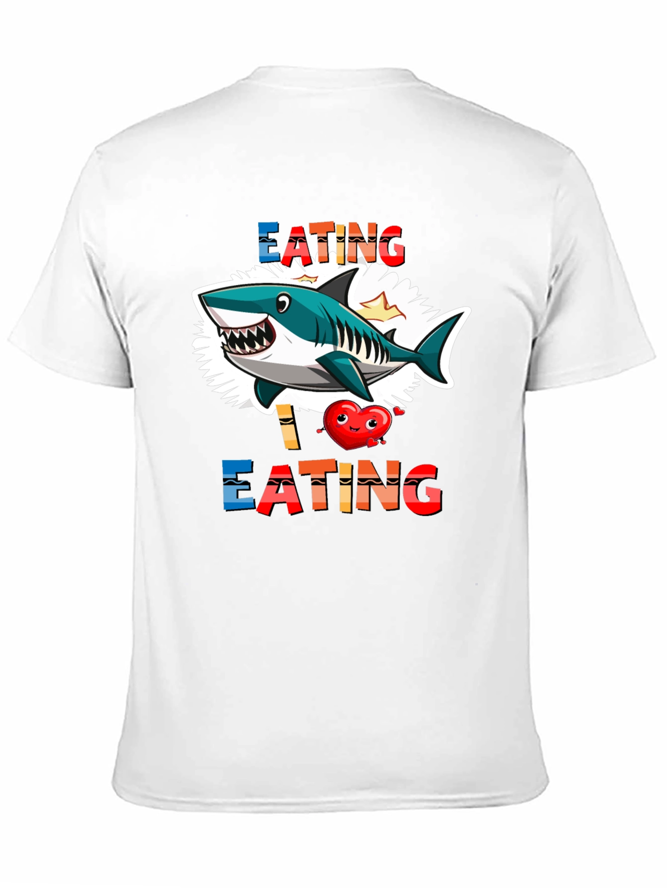 Black Shark Eating Heart Graphic Tee - Funny T-Shirt view 11