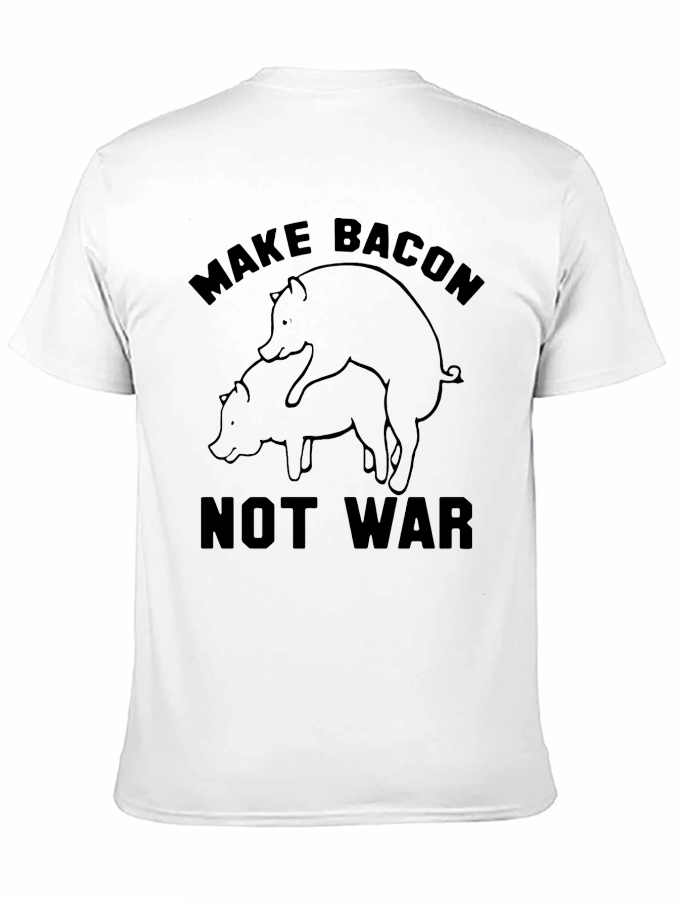 Black Make Bacon Not War T-Shirt - Funny Pig Design view 11