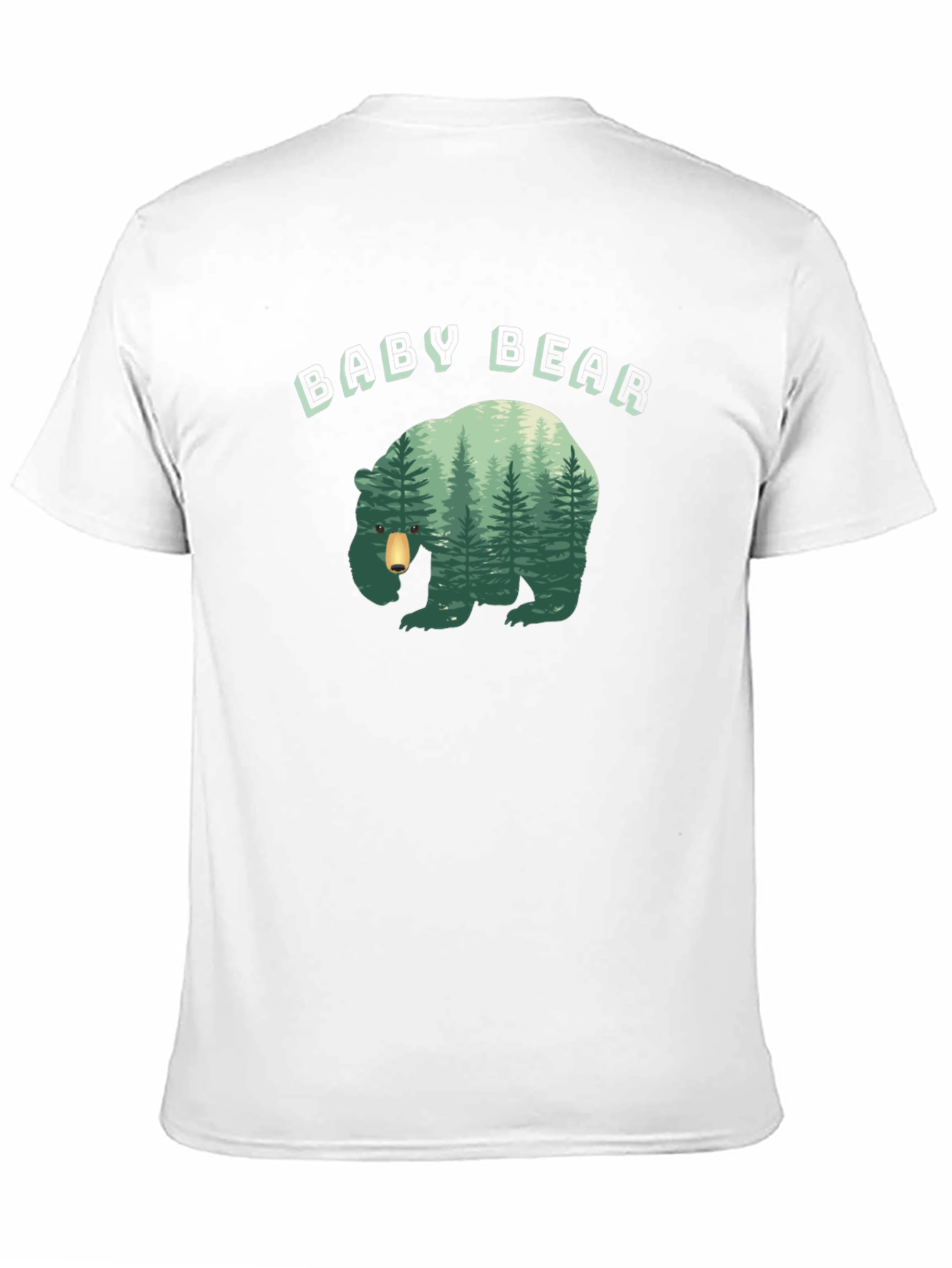 Black Baby Bear Forest Graphic Black T-Shirt view 11