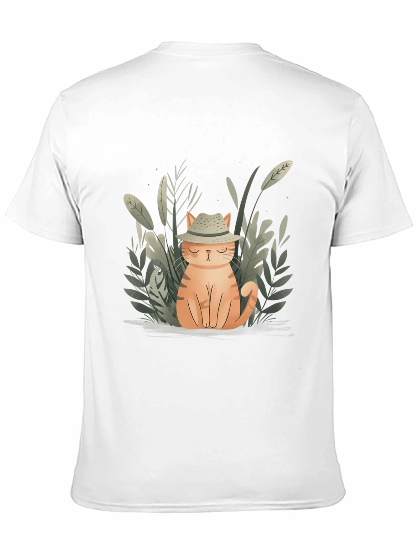 Black Cute Cat in Hat Graphic Tee - Unisex Black T-Shirt view 11