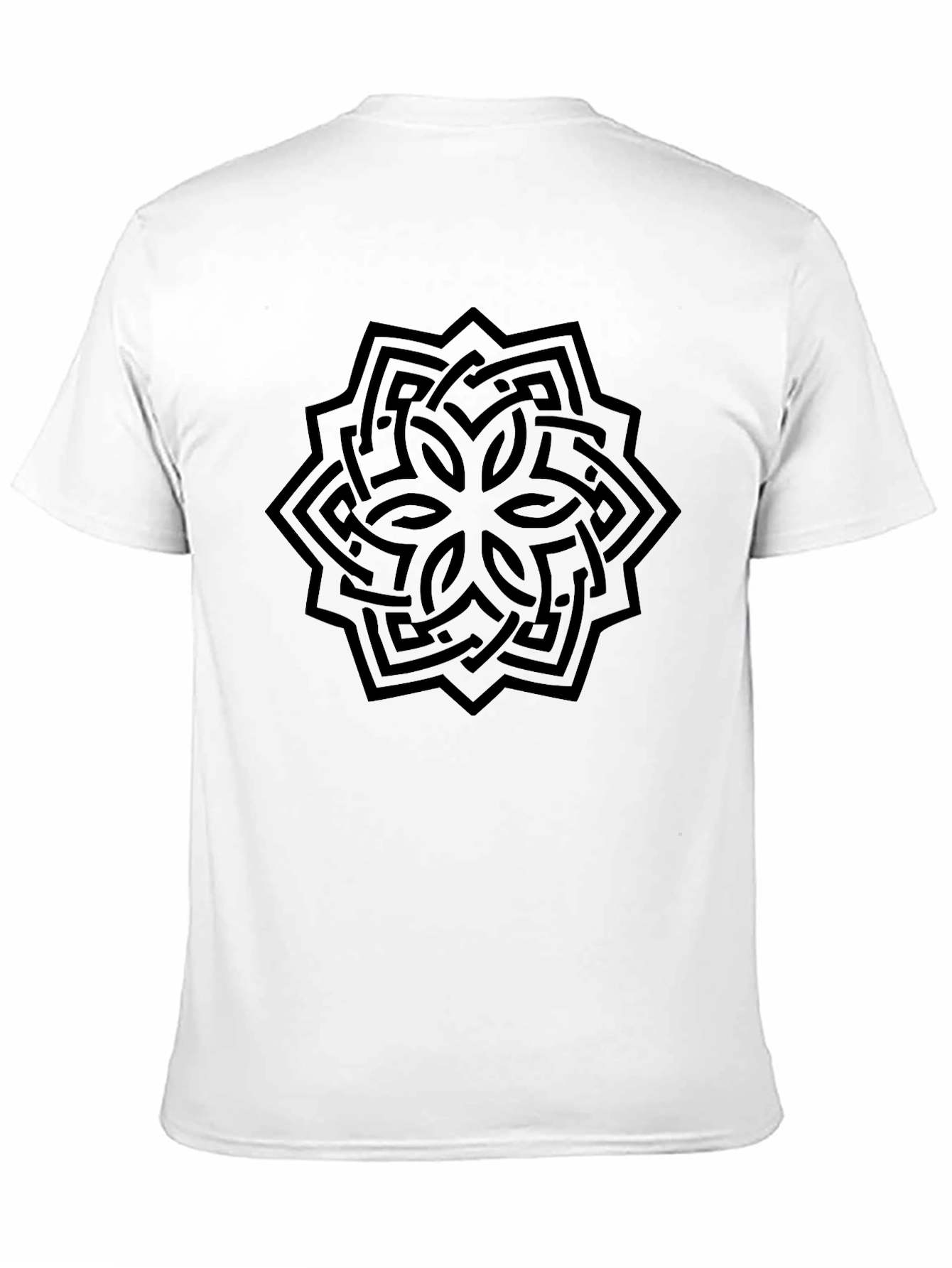 Black Geometric Knot Black Graphic T-Shirt view 11
