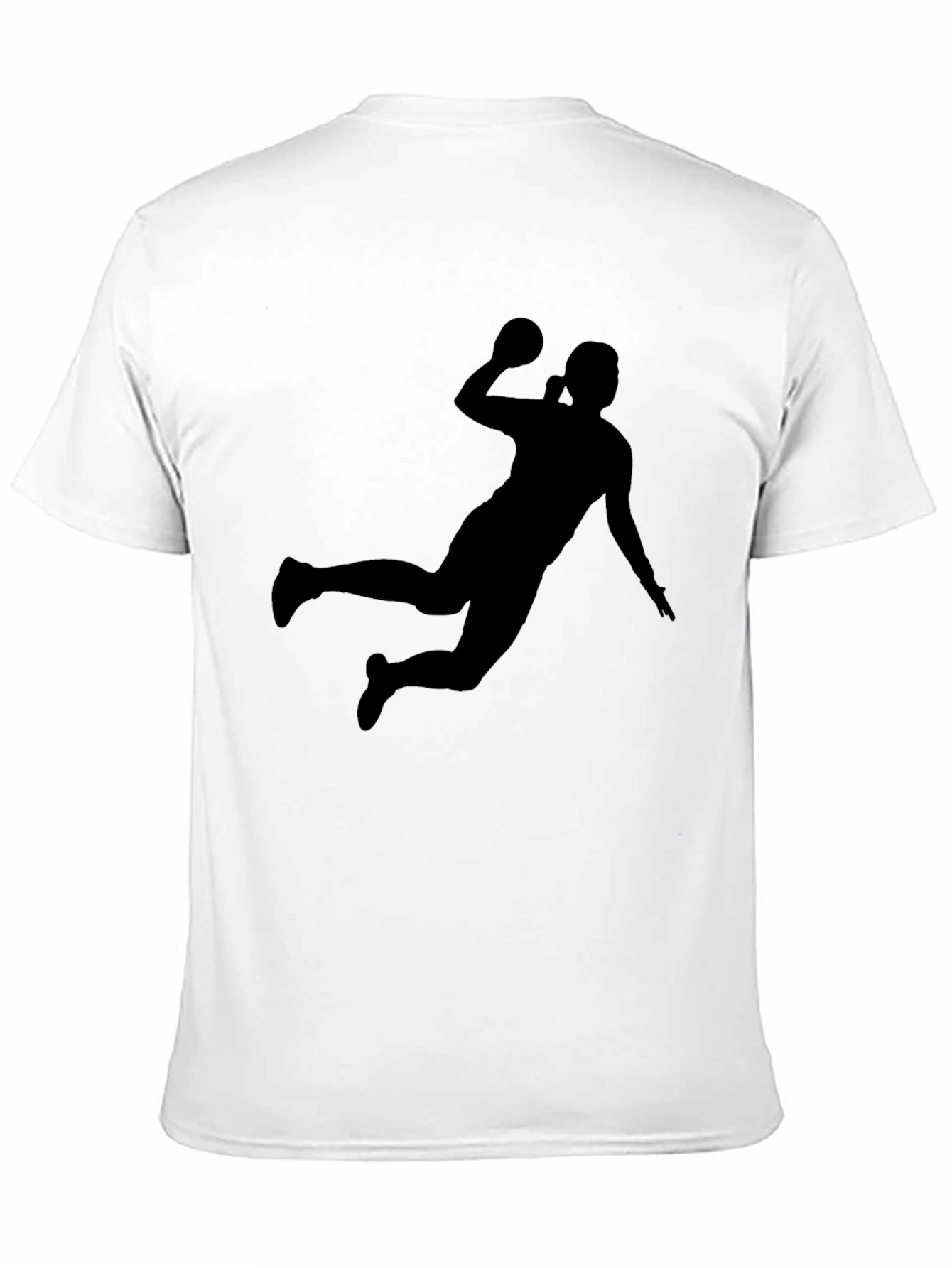 Black Handball Player Silhouette Graphic Tee view 11