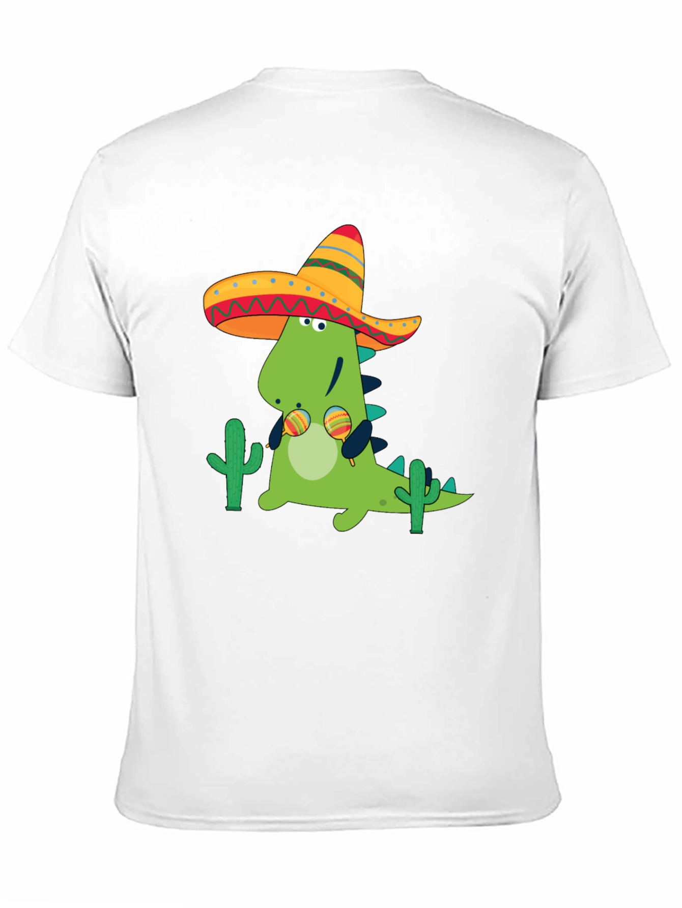 Black Dino Fiesta Black T-Shirt - Maracas & Sombrero view 11
