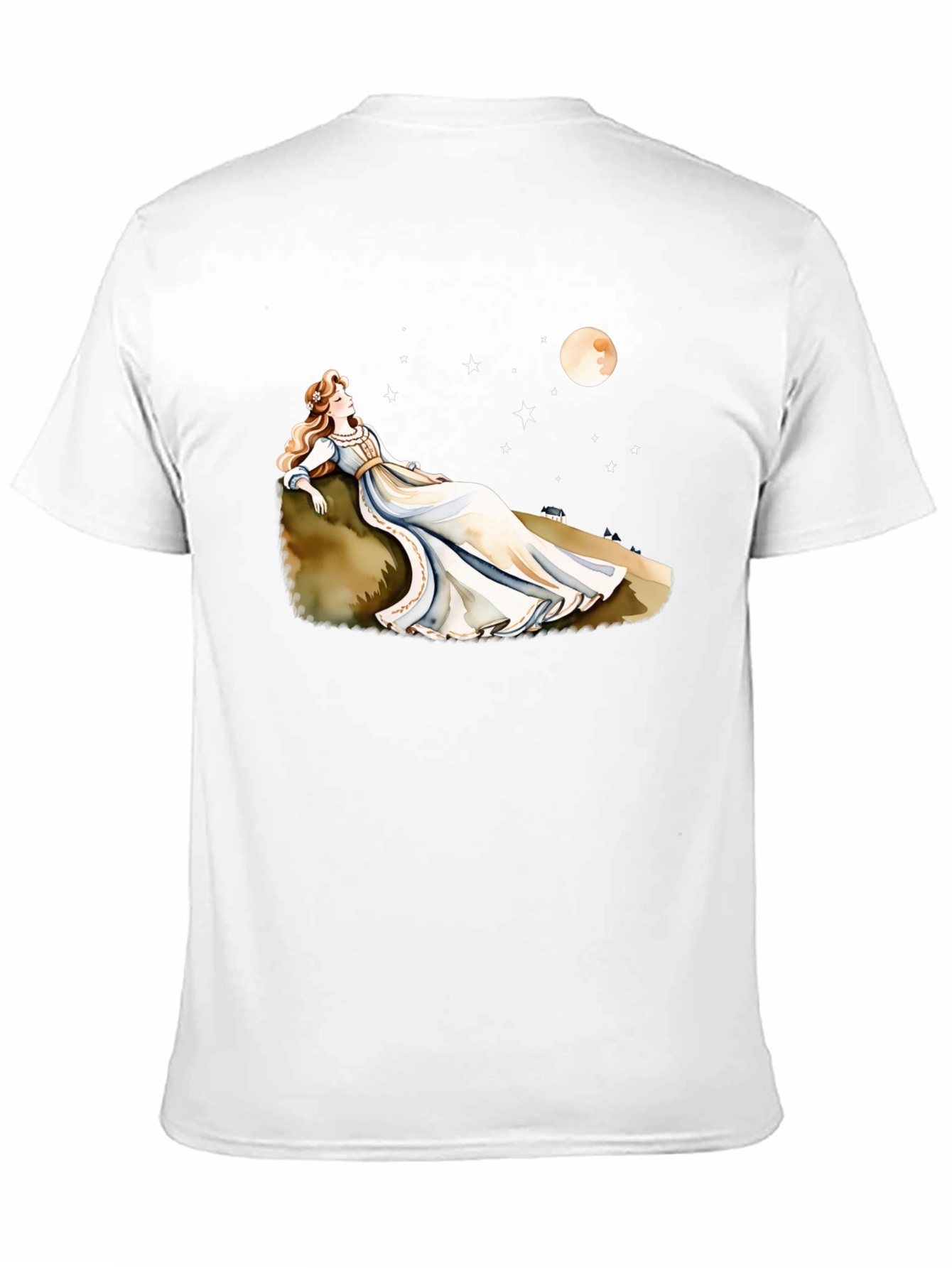 Black Dreamy Night T-Shirt - Woman, Moon & Stars view 11