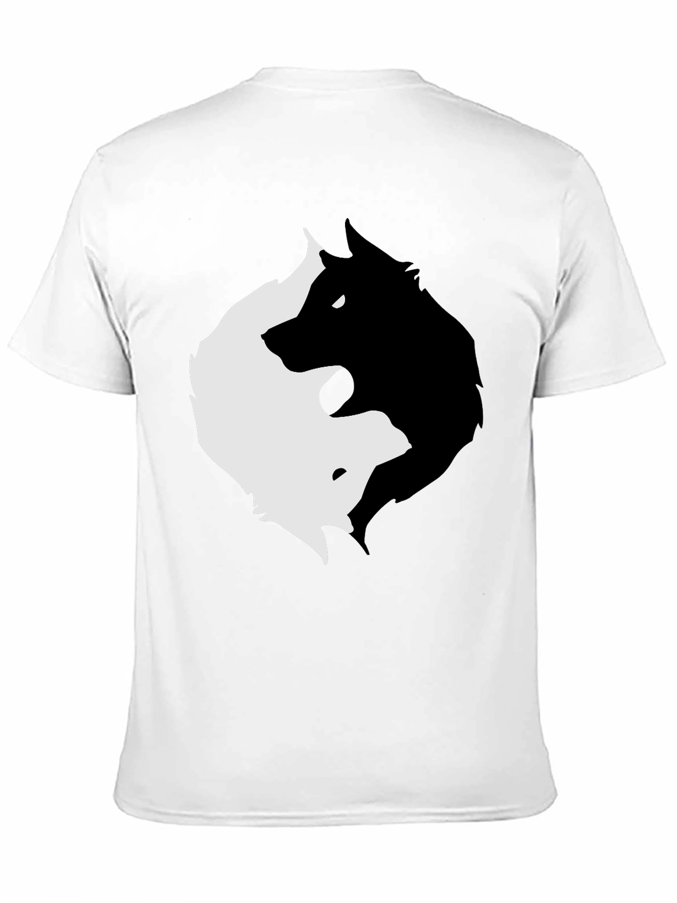 Black Yin Yang Wolves Graphic Tee - Black view 11