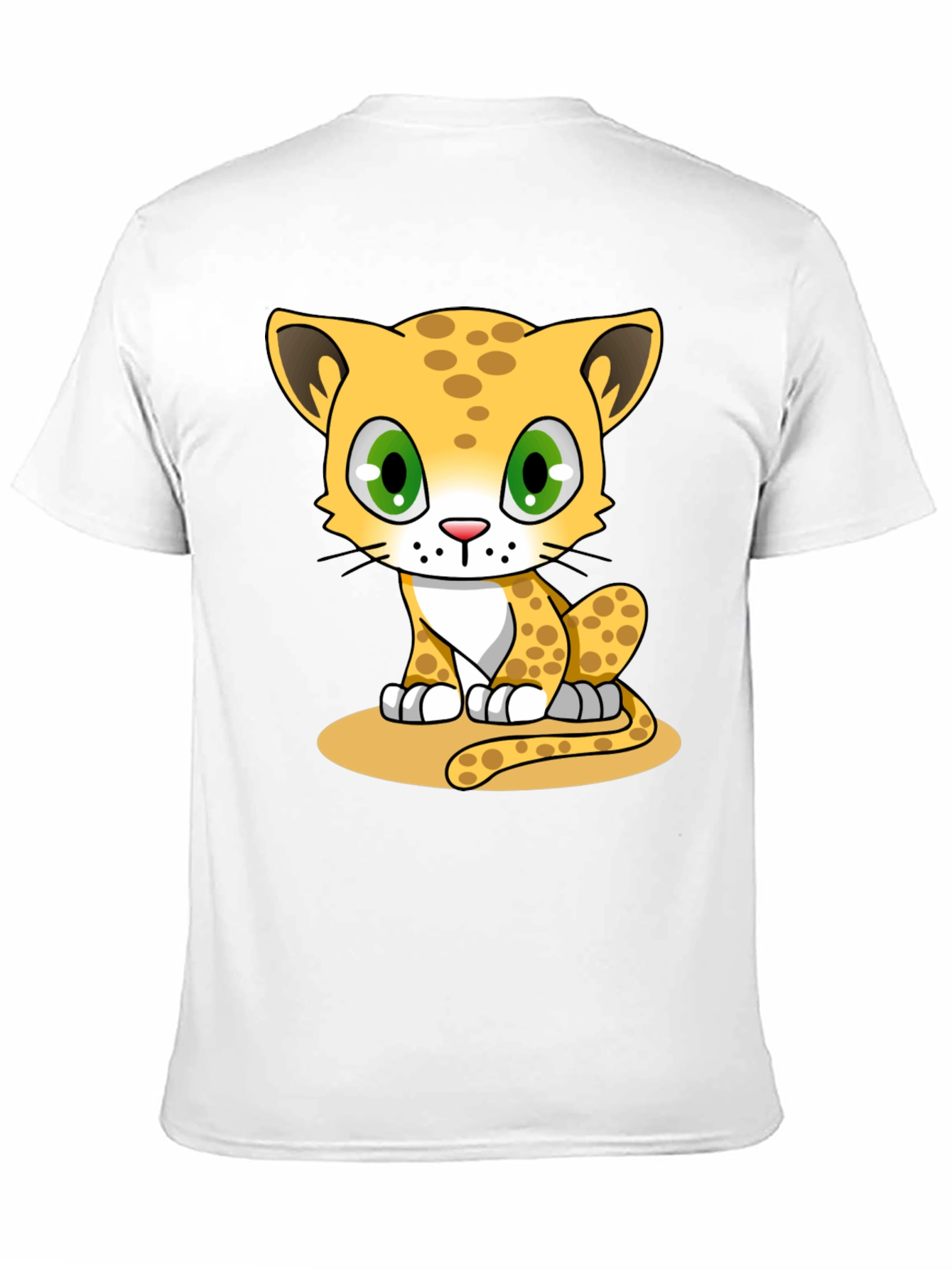 Black Cute Cartoon Leopard Black T-Shirt view 11