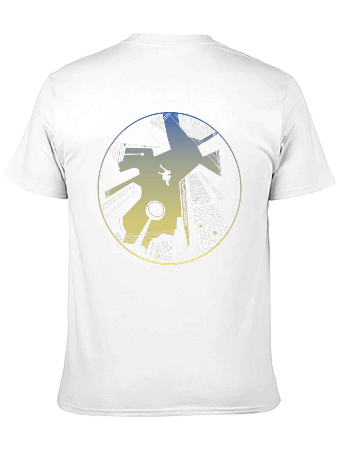 Black Parkour Cityscape Graphic T-Shirt view 11