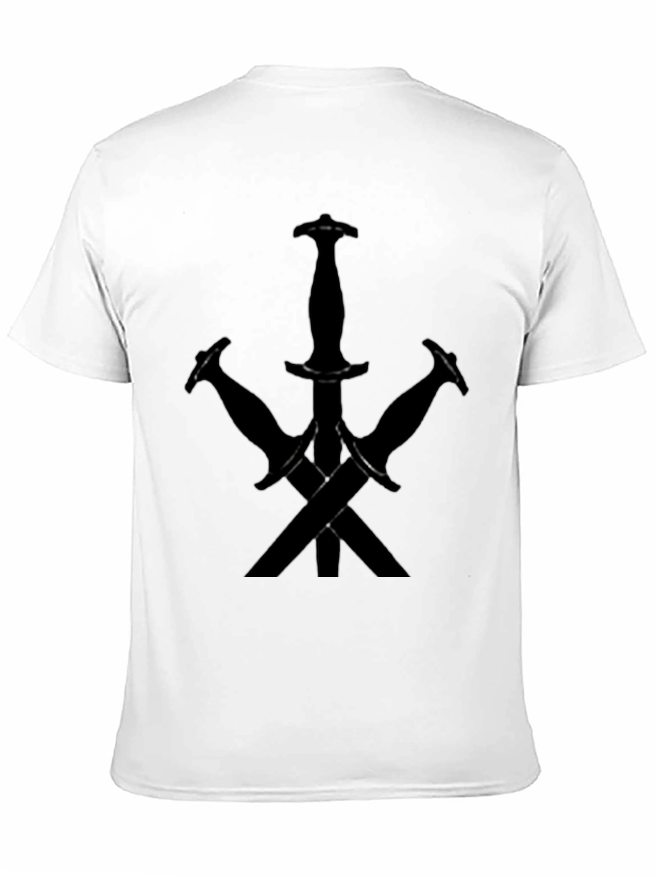 Black Men's Black T-Shirt - Dagger Graphic view 11