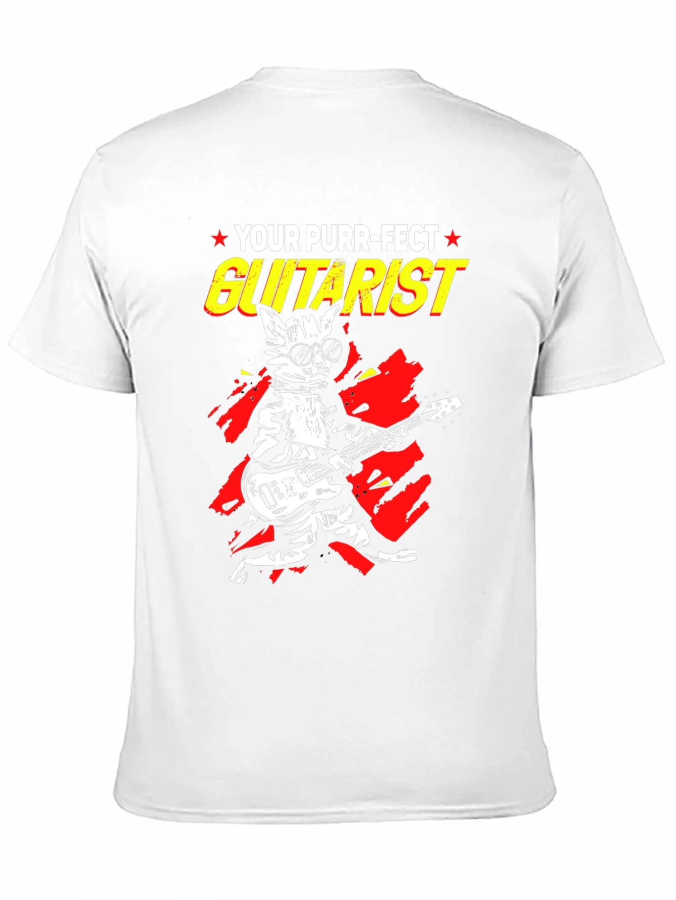 Black Purr-fect Guitarist Black Graphic Tee view 11