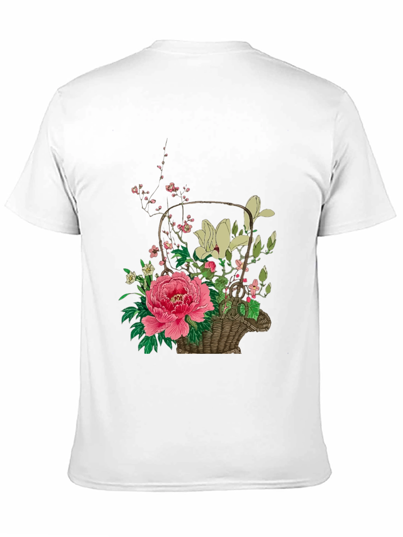 Black Floral Basket Graphic Tee - Stylish & Unique Design view 11