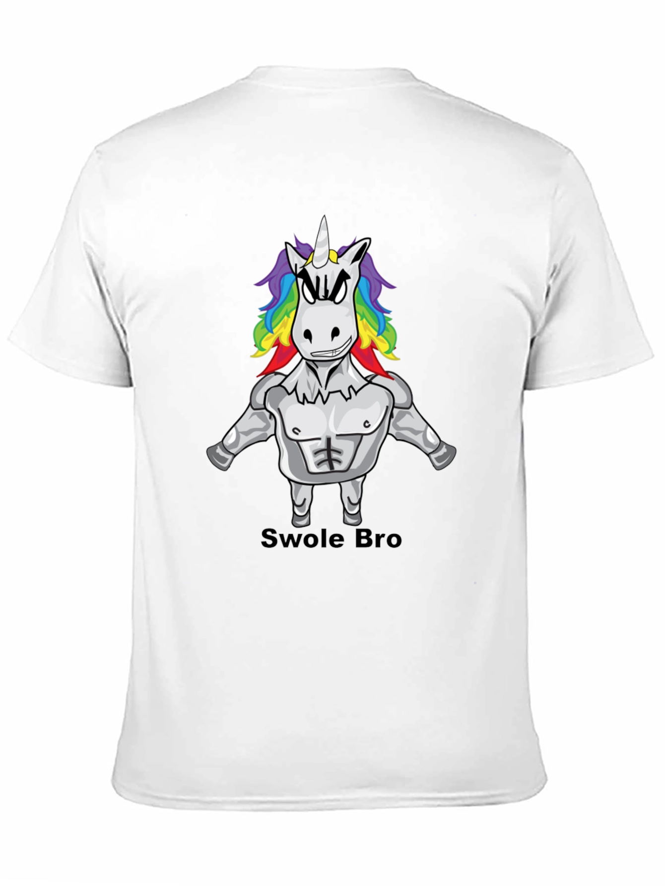 Black Swole Bro Unicorn Graphic Tee - Black view 11