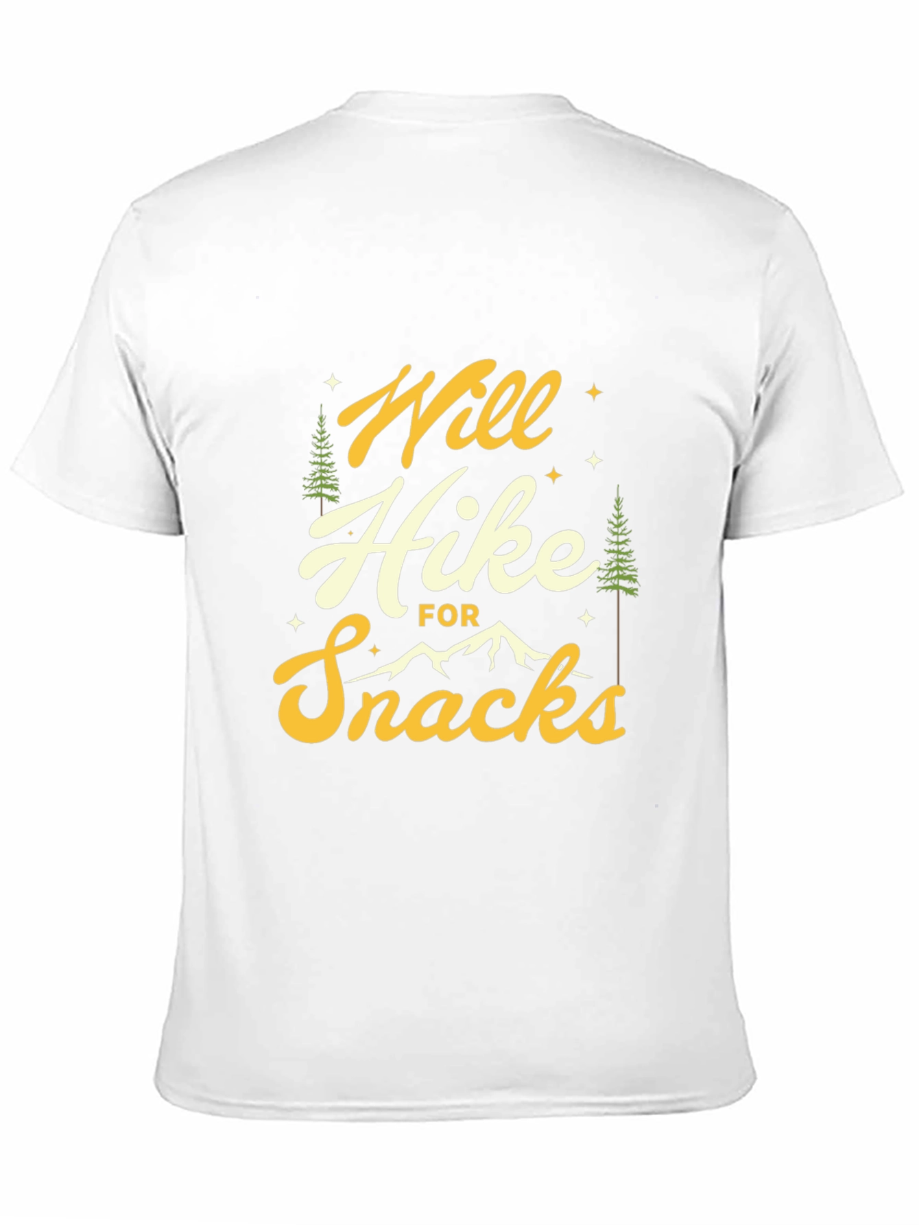 Black Hiker Tee: Will Hike For Snacks Graphic T-Shirt view 11