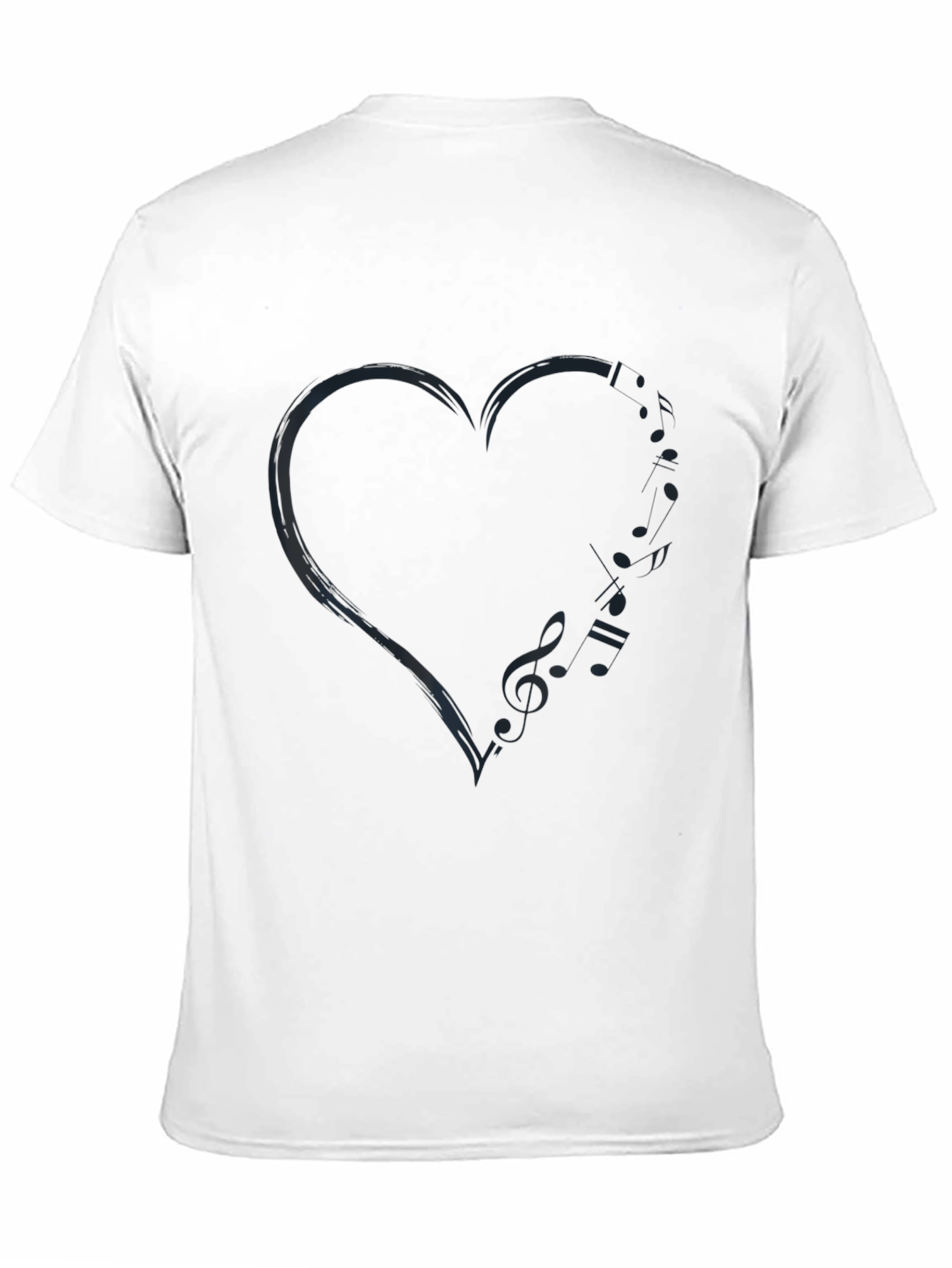 Black Heart Music Note T-Shirt - Stylish Men's Tee view 11