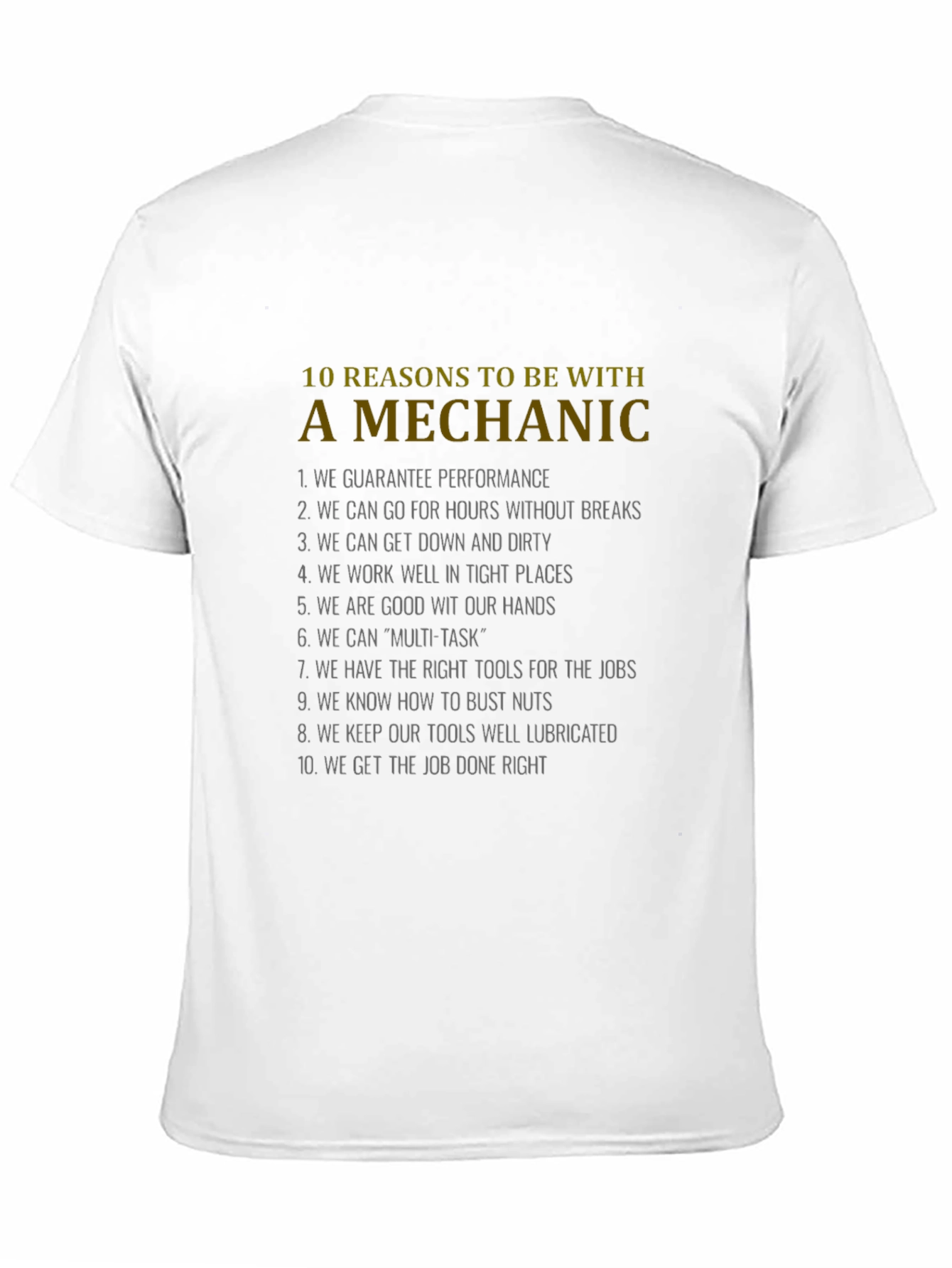 Black 10 Reasons Mechanic T-Shirt - Funny Mechanic Gift view 11