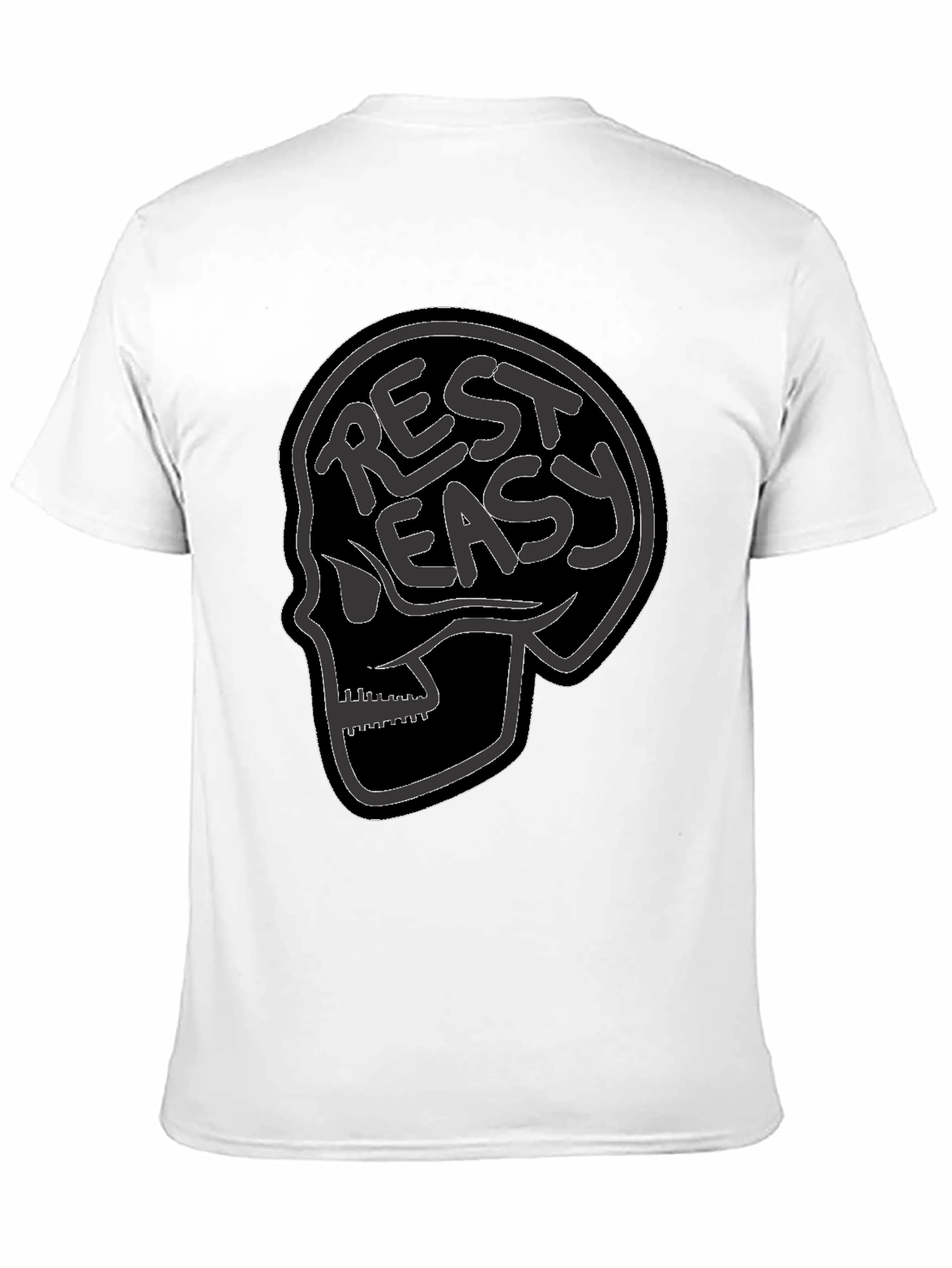 Black Rest Easy Skull Graphic Tee - Black view 11
