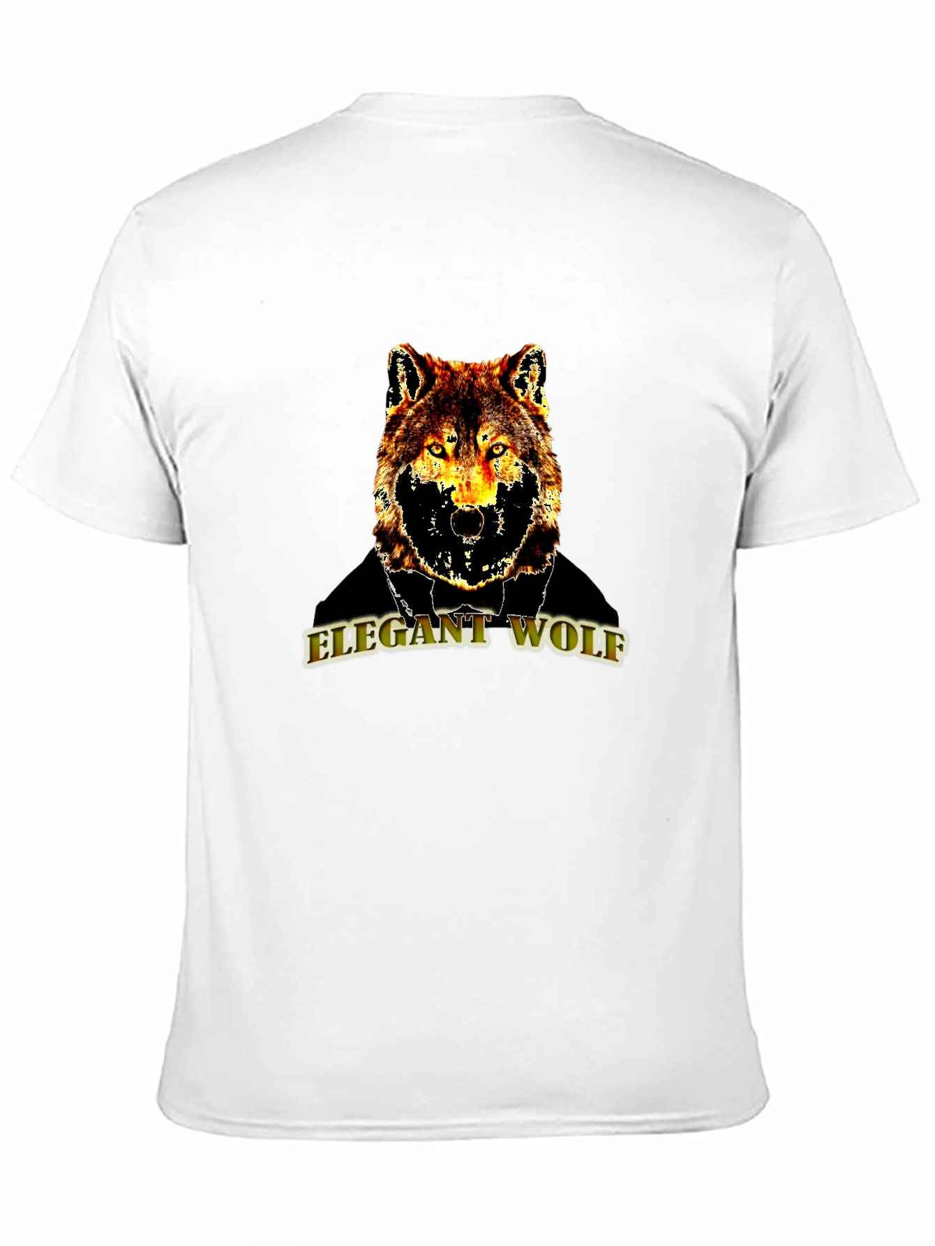 Black Elegant Wolf Graphic T-Shirt - Mens Black Tee view 11