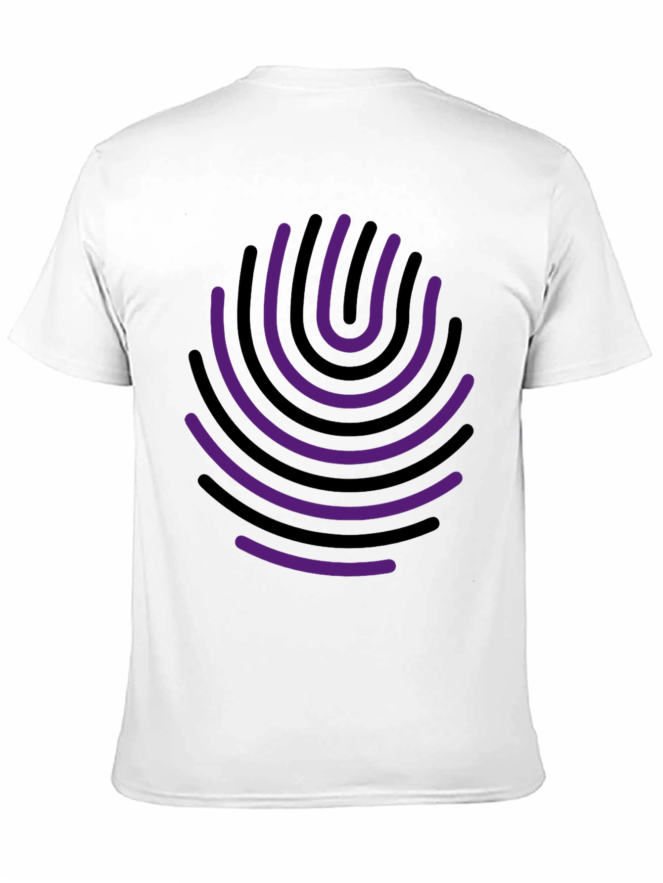 Black Abstract Fingerprint Graphic Tee - Black Cotton Blend view 11