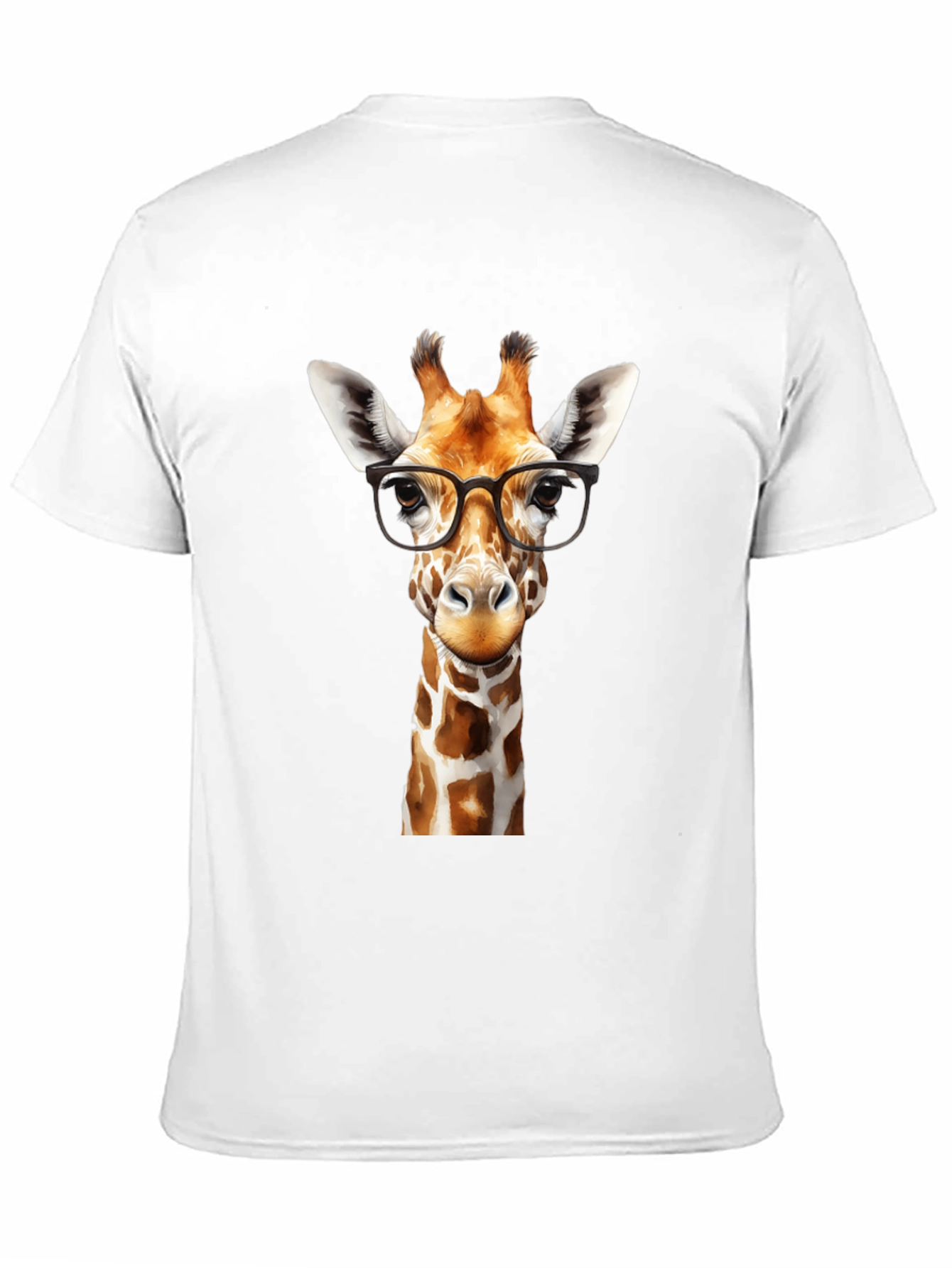 Black Giraffe with Glasses Black Graphic Tee view 11