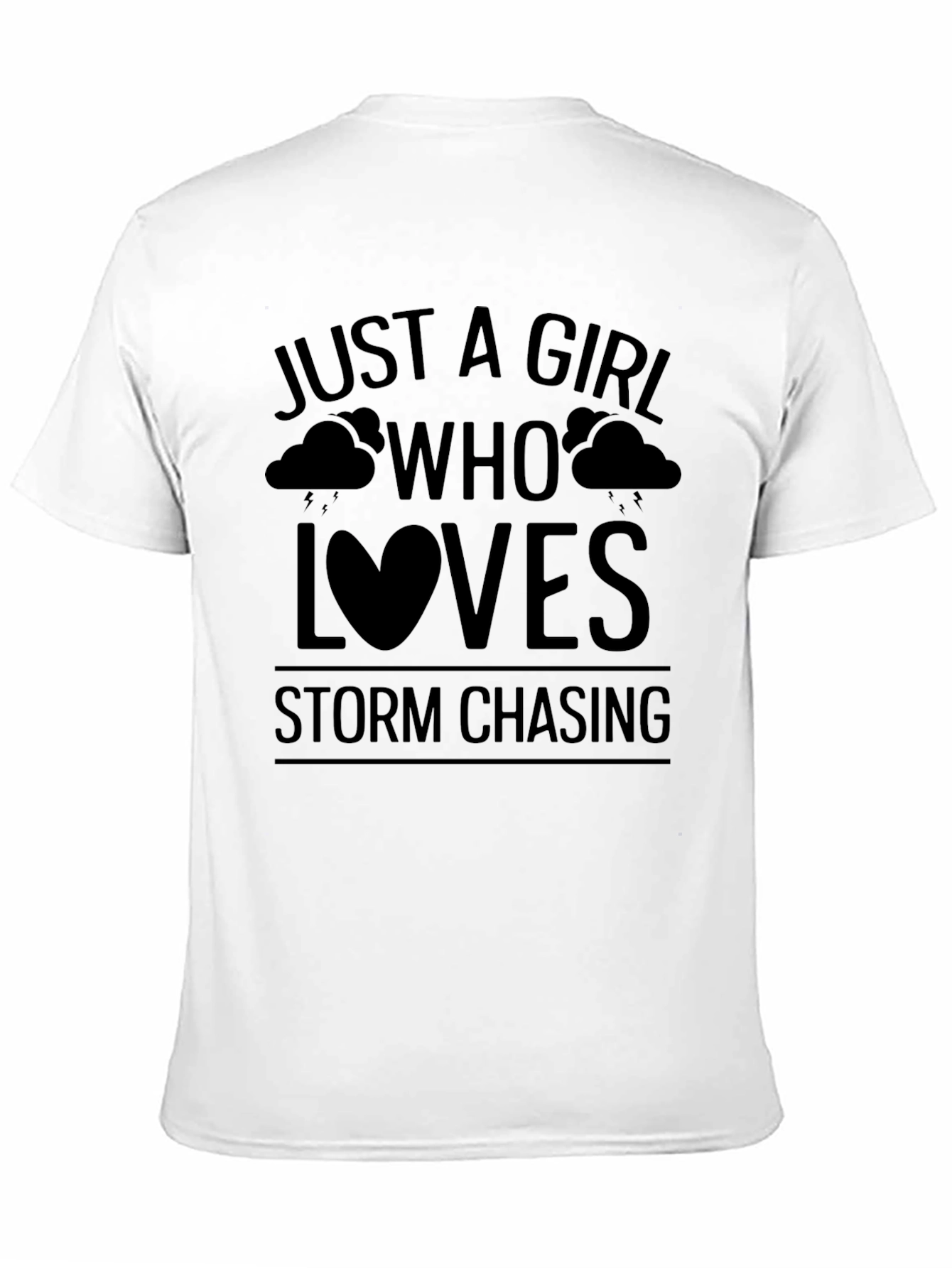 Black Storm Chaser T-Shirt - Girl Who Loves Storms view 11