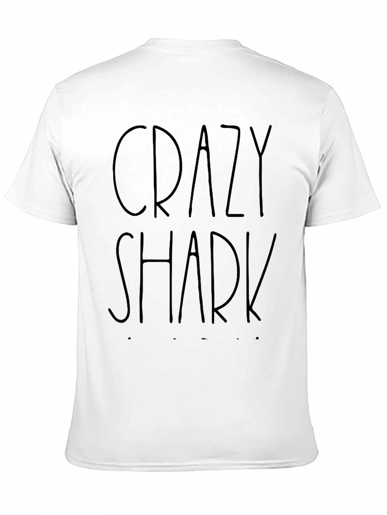 Black Crazy Shark T-Shirt - Crew Neck Cotton Tee view 11