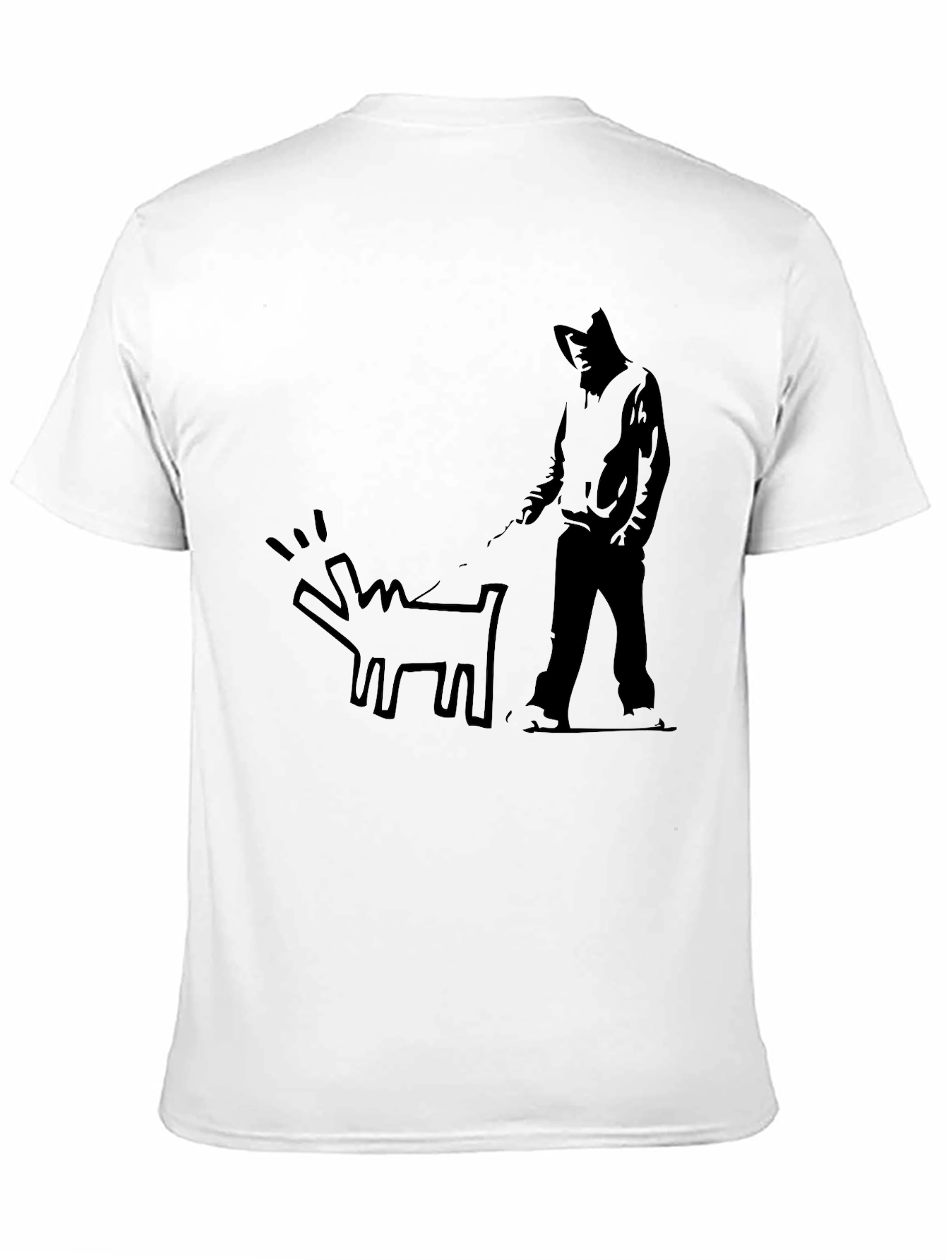 Black Banksy Graffiti Dog T-Shirt - Black view 11