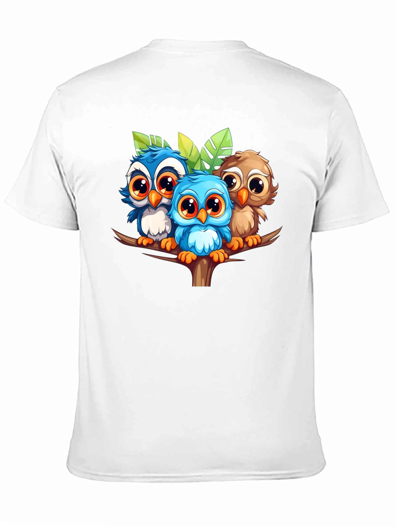 Black Cute Owls Graphic Tee - Black Unisex T-Shirt view 11