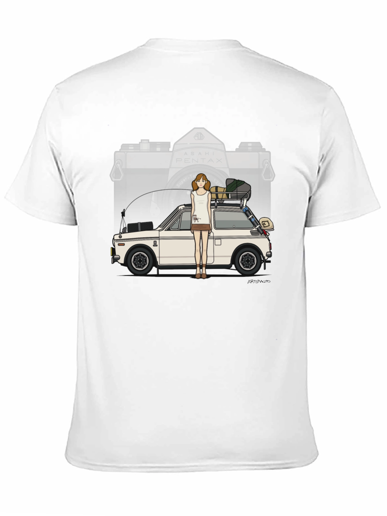 Black Vintage Camera Car T-Shirt - Retro Style view 11