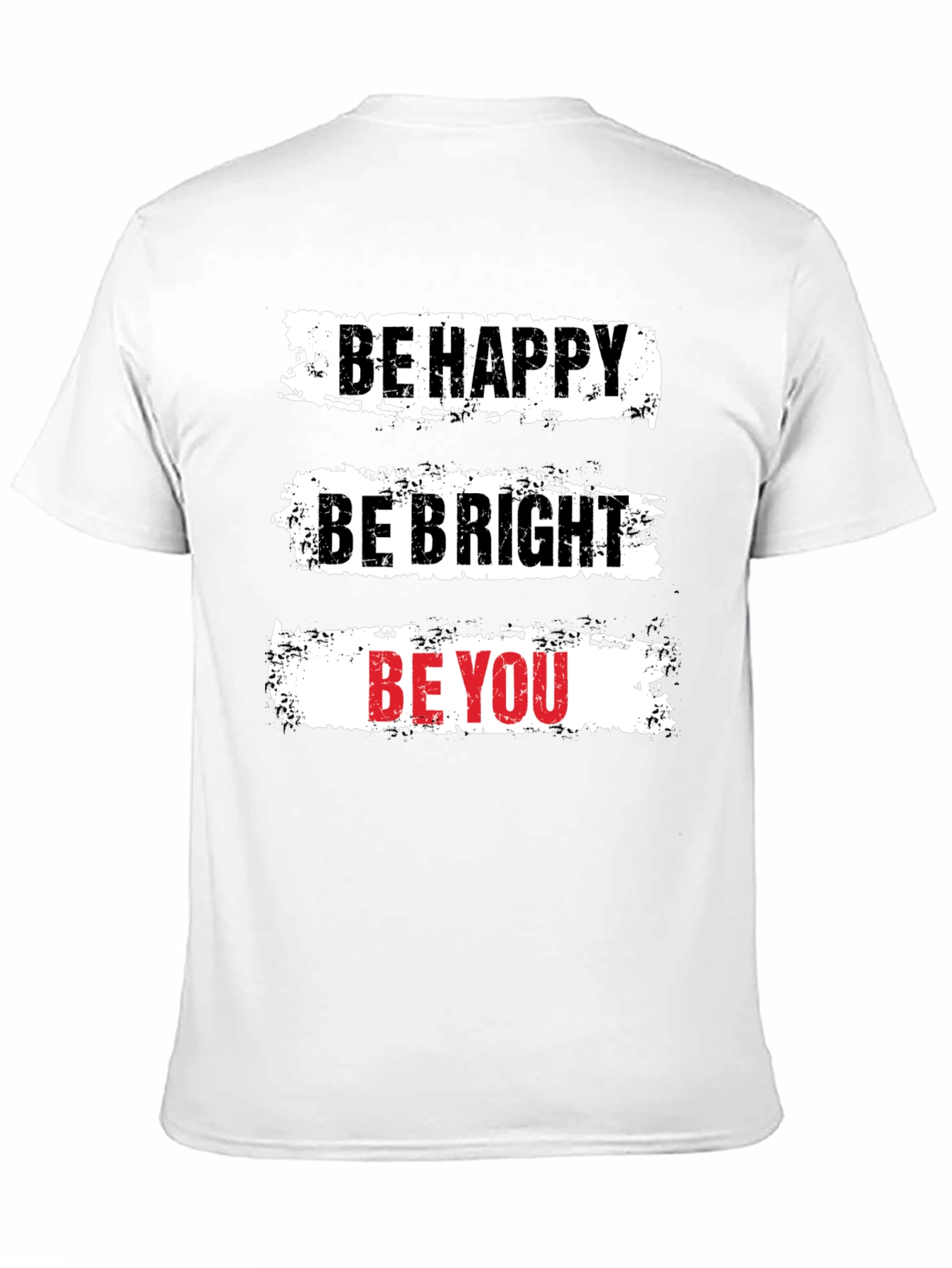 Black Be Happy T-Shirt - Motivational Graphic Tee view 11