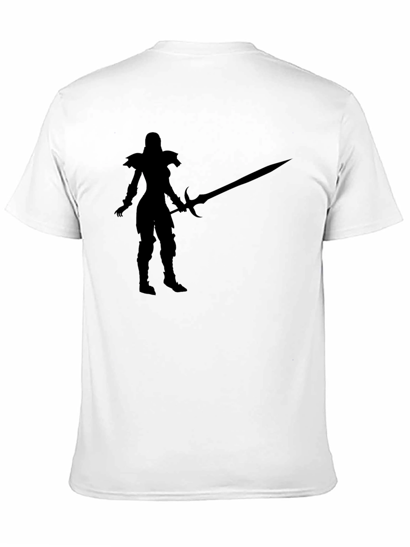 Black Warrior Silhouette Graphic Black T-Shirt view 11