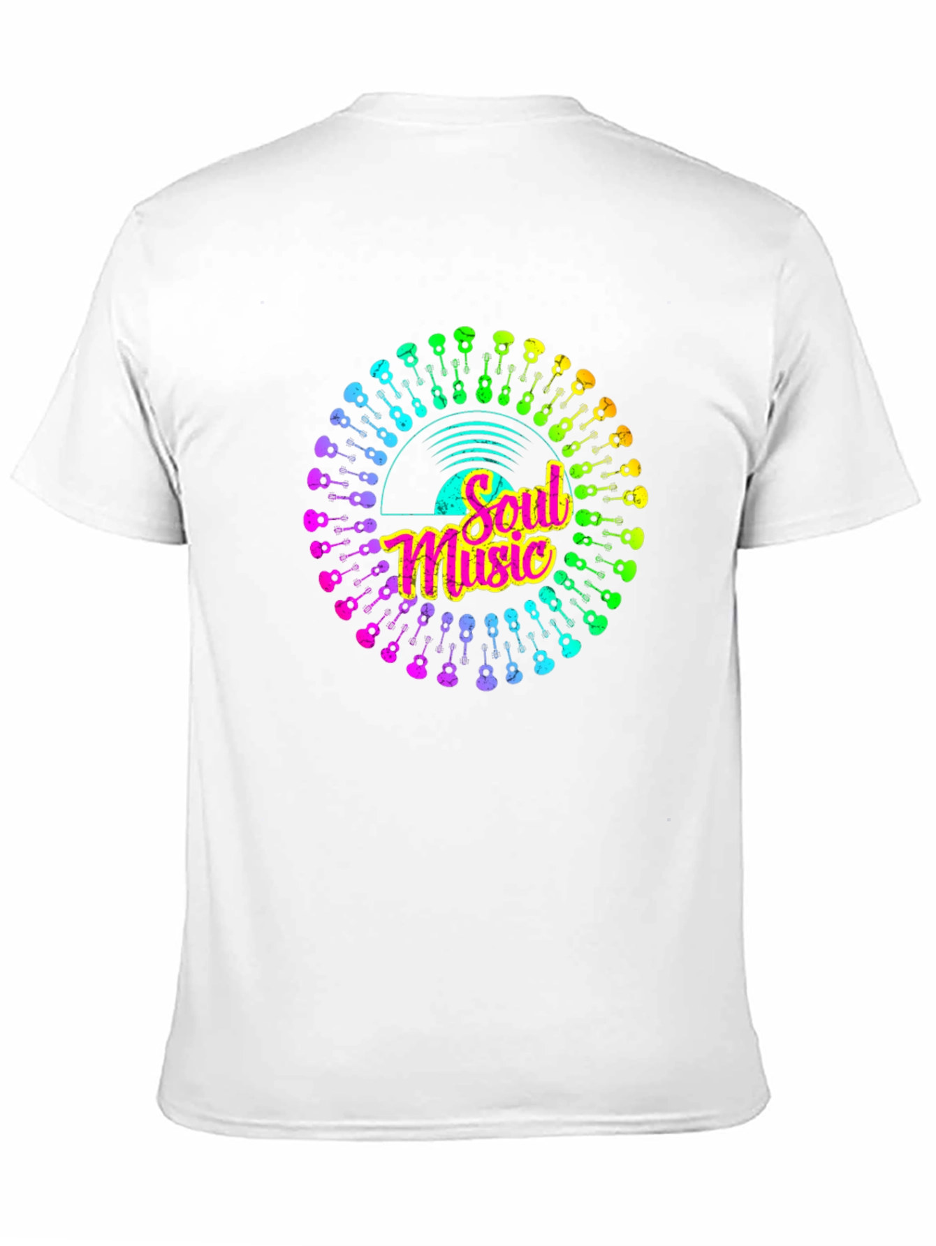 Black Soul Music Vinyl Record Guitar T-Shirt view 11