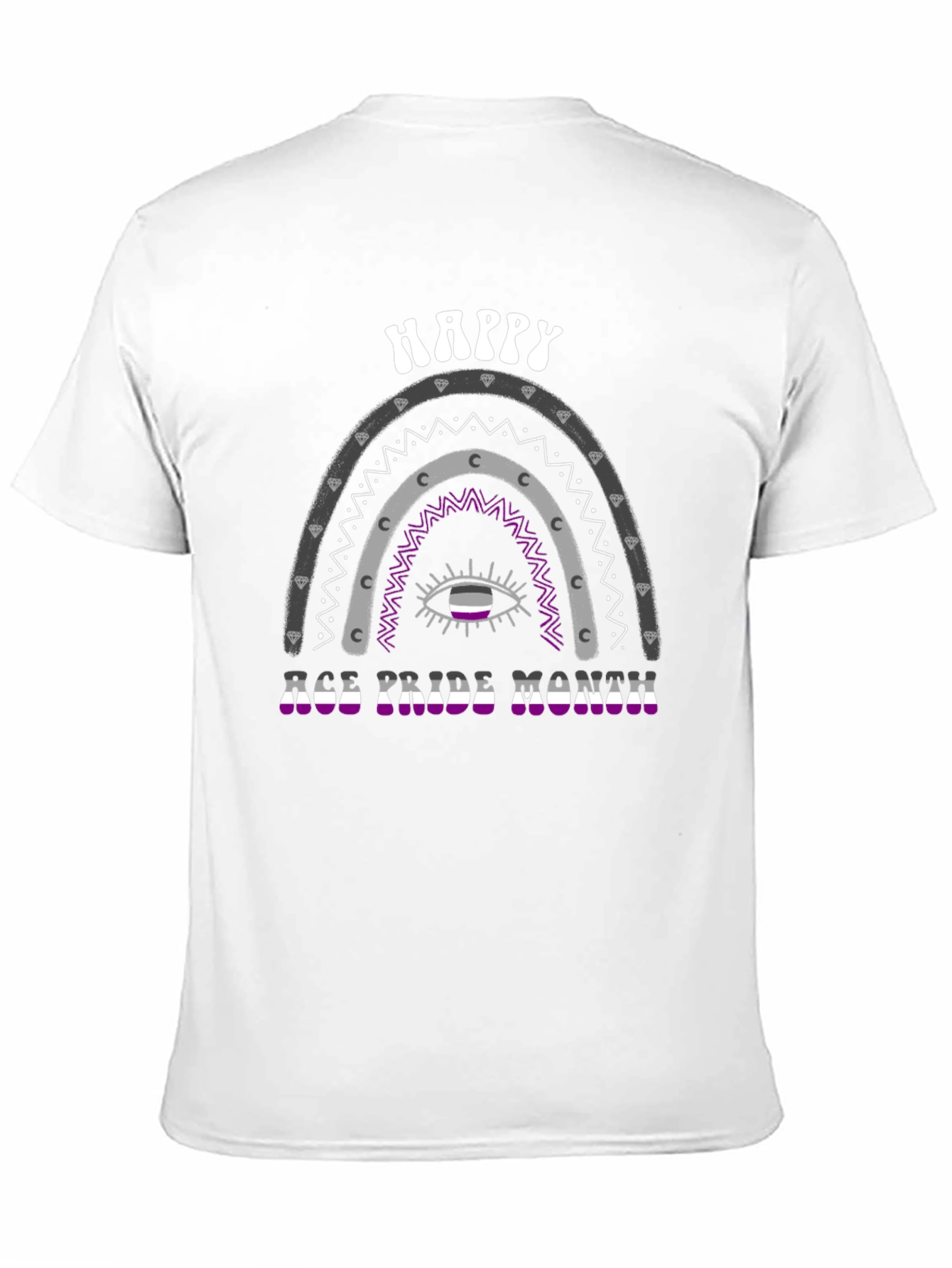 Black Asexual Pride Month Rainbow Graphic Tee view 11