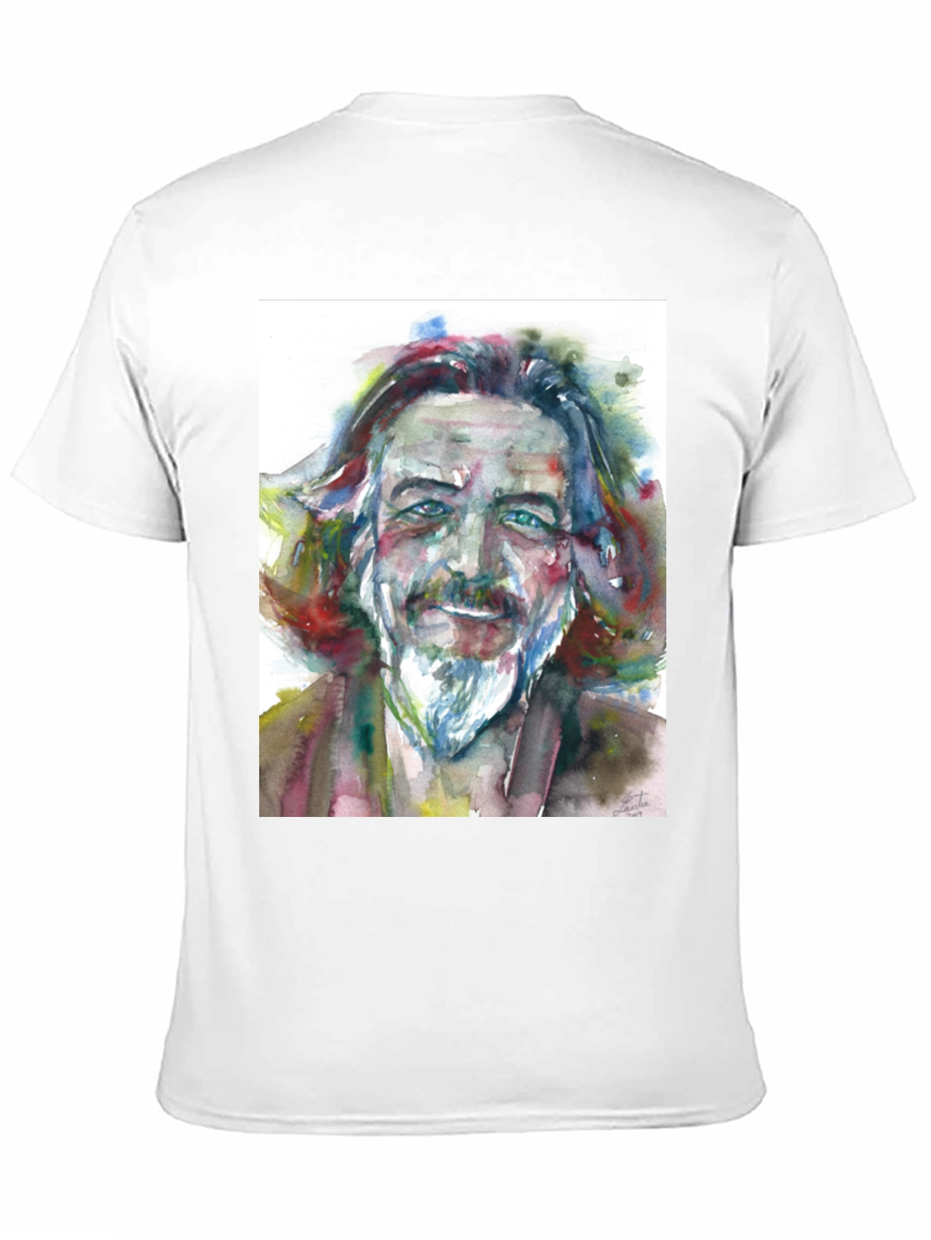 Black Watercolor Portrait Tee - Artistic Style view 11