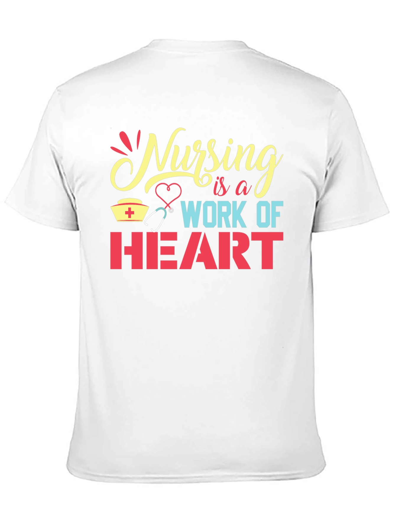 Black Nursing is a Work of Heart Graphic Tee view 11